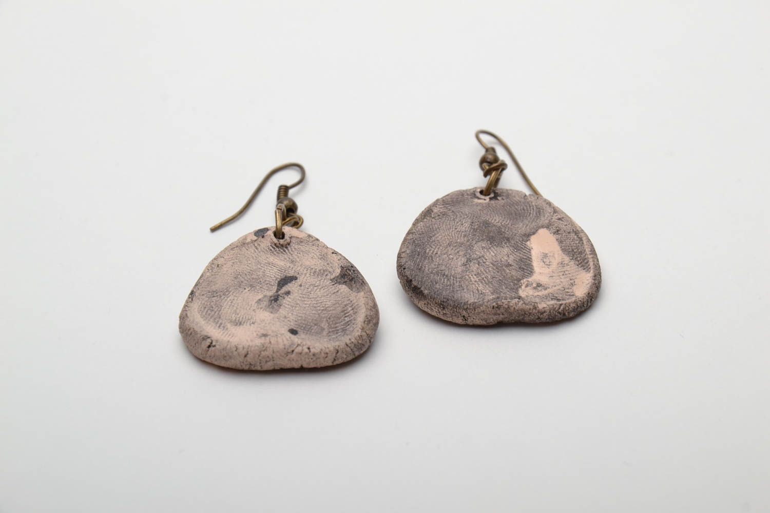 Ceramic earrings with glass photo 4