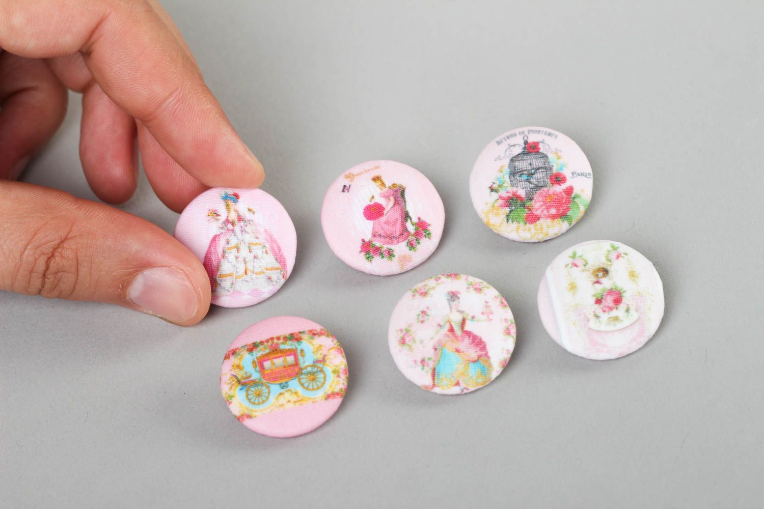 Handmade needlework accessories 6 handmade buttons fittings for clothes photo 5