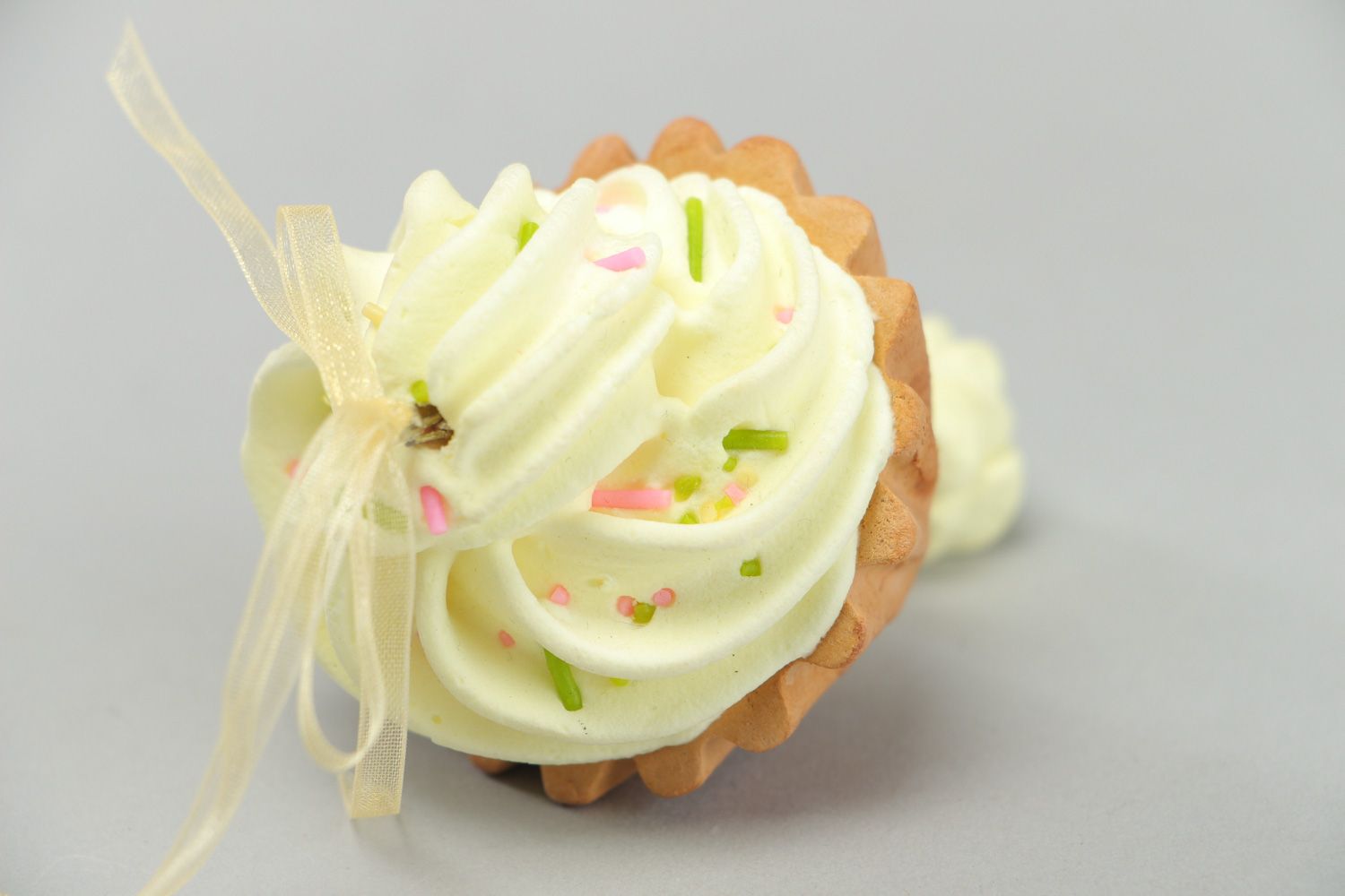 Colgante decorativo con forma de pastel plástico hecho a mano cupcake foto 3
