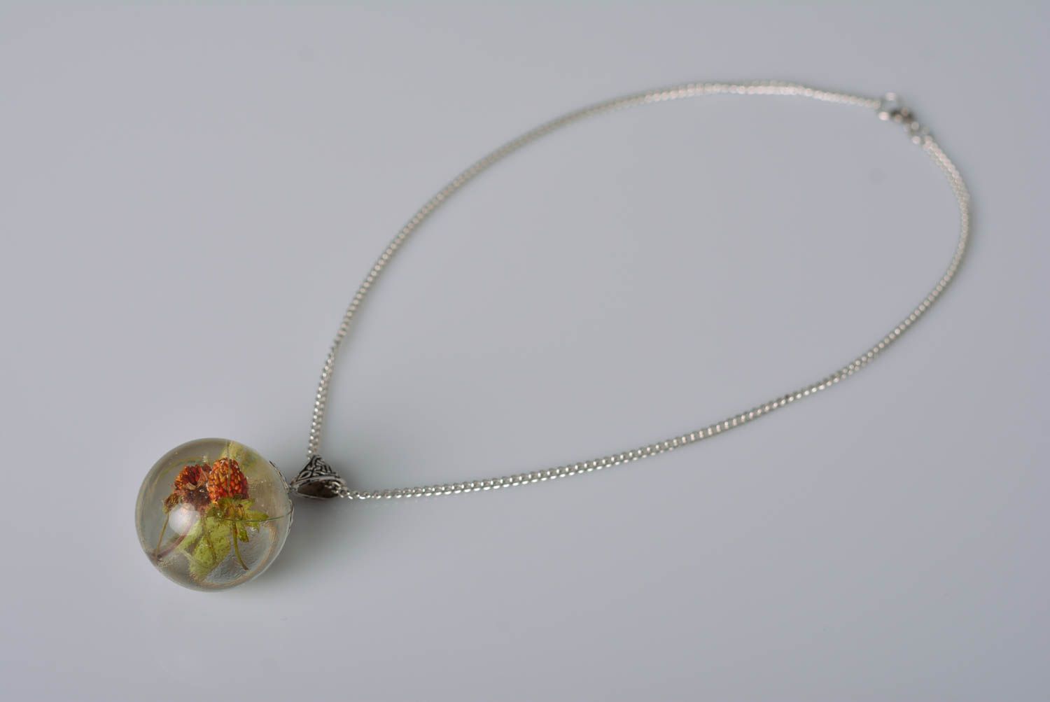 Botanic pendant botanic jewelry handmade pendant with natural flowers for girls photo 3