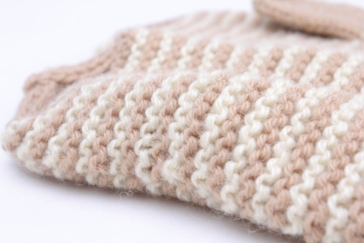 Mitaines faites main tricotées en laine  photo 3