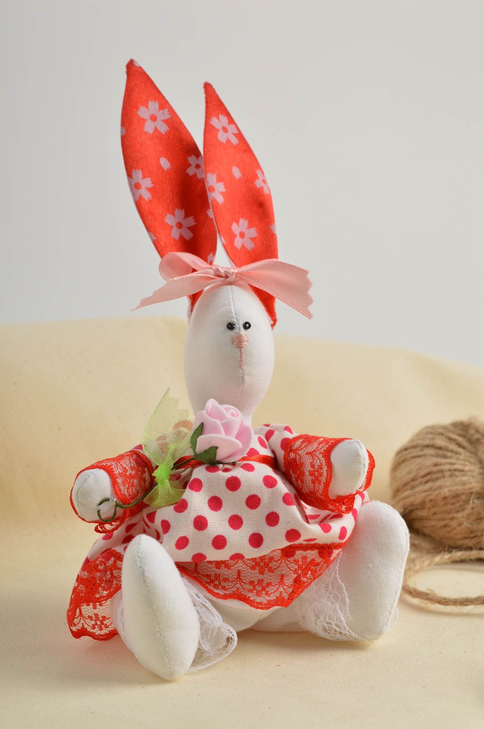 Игрушка заяц ручной работы стильный подарок ребенку авторская игрушка милая фото 1