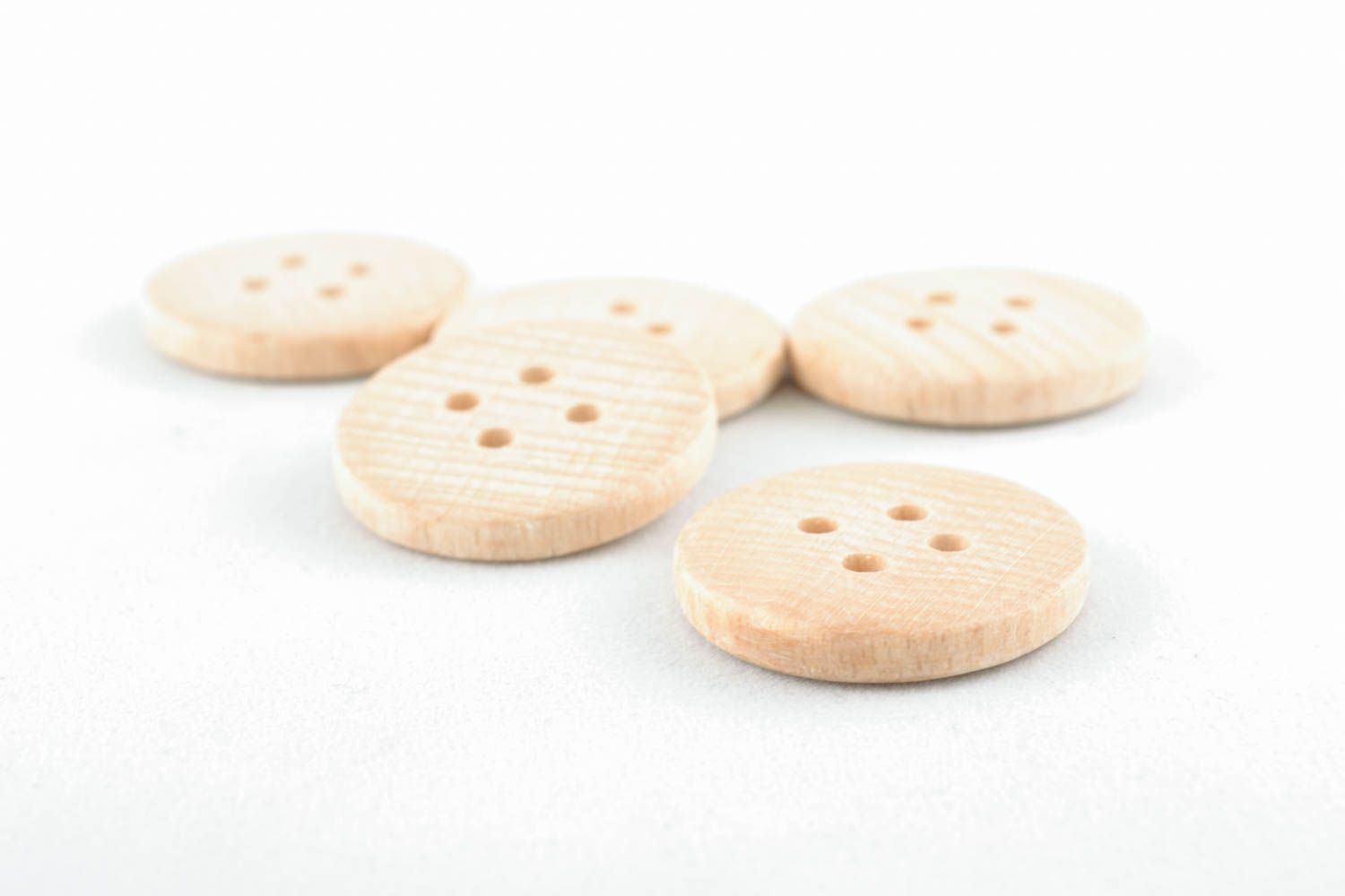 Set of round wooden buttons photo 2