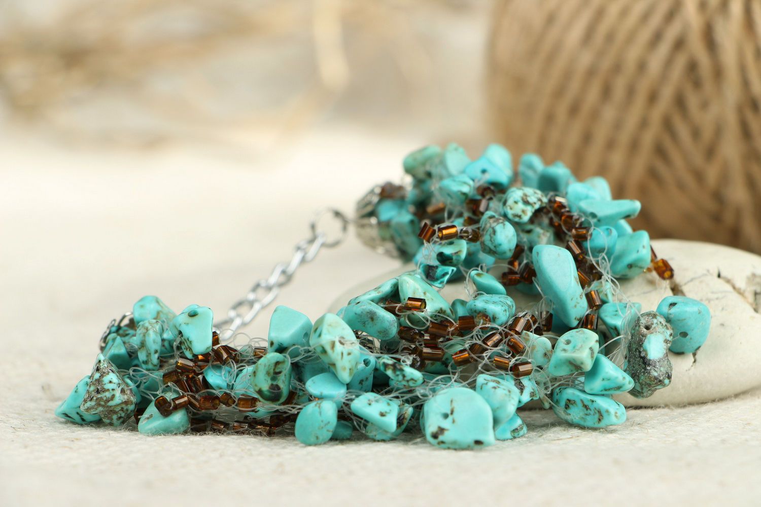 A bracelet made ​​of natural Turquoise stone photo 1