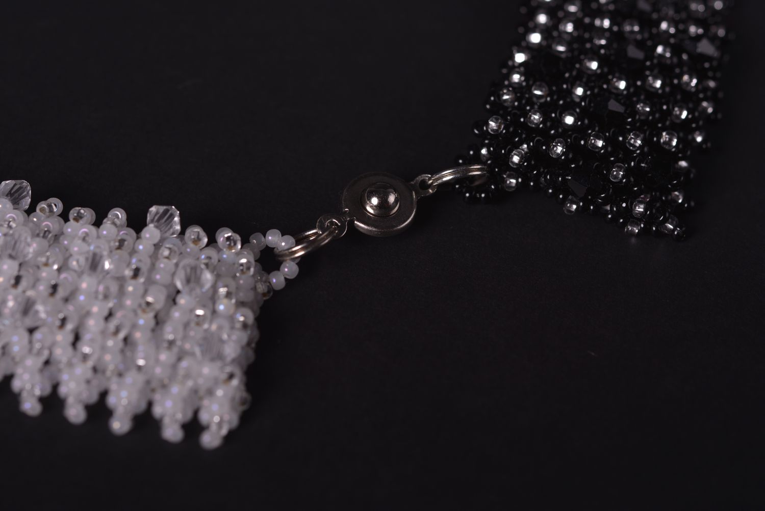 Handmade designer beaded necklace unusual elegant necklace evening jewelry photo 4
