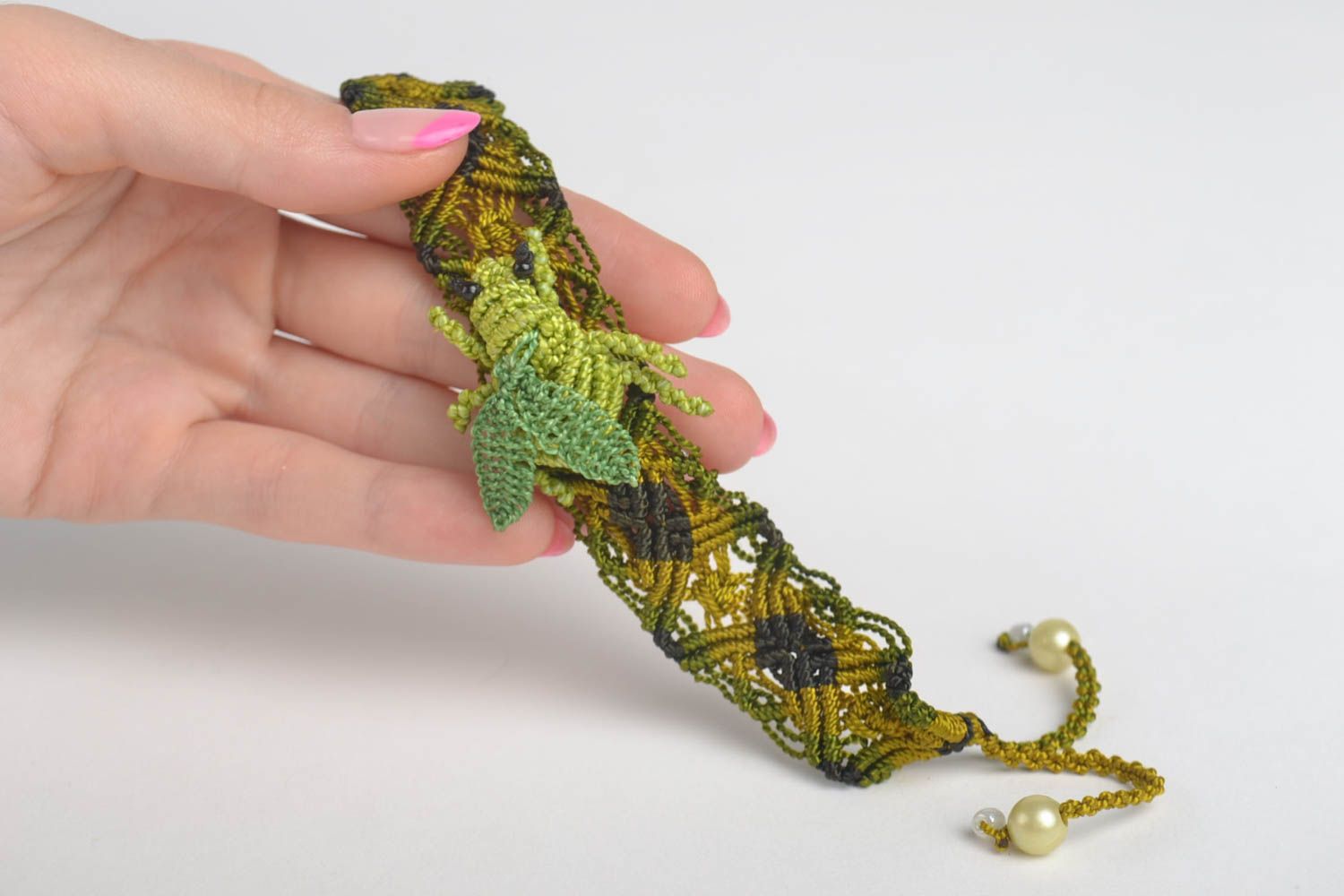 Handmade bracelet designer bracelet unusual pendant macrame jewelry gift ideas photo 3