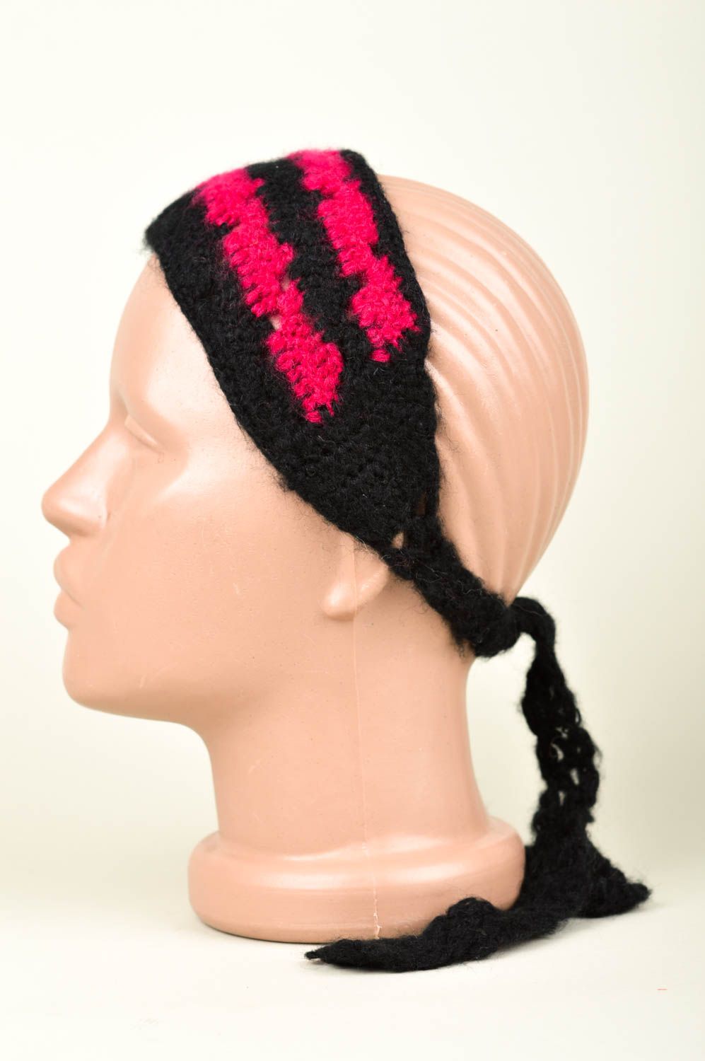 Handmade rosa schwarzes Mädchen Haarband Accessoire für Kinder Haar Schmuck foto 2