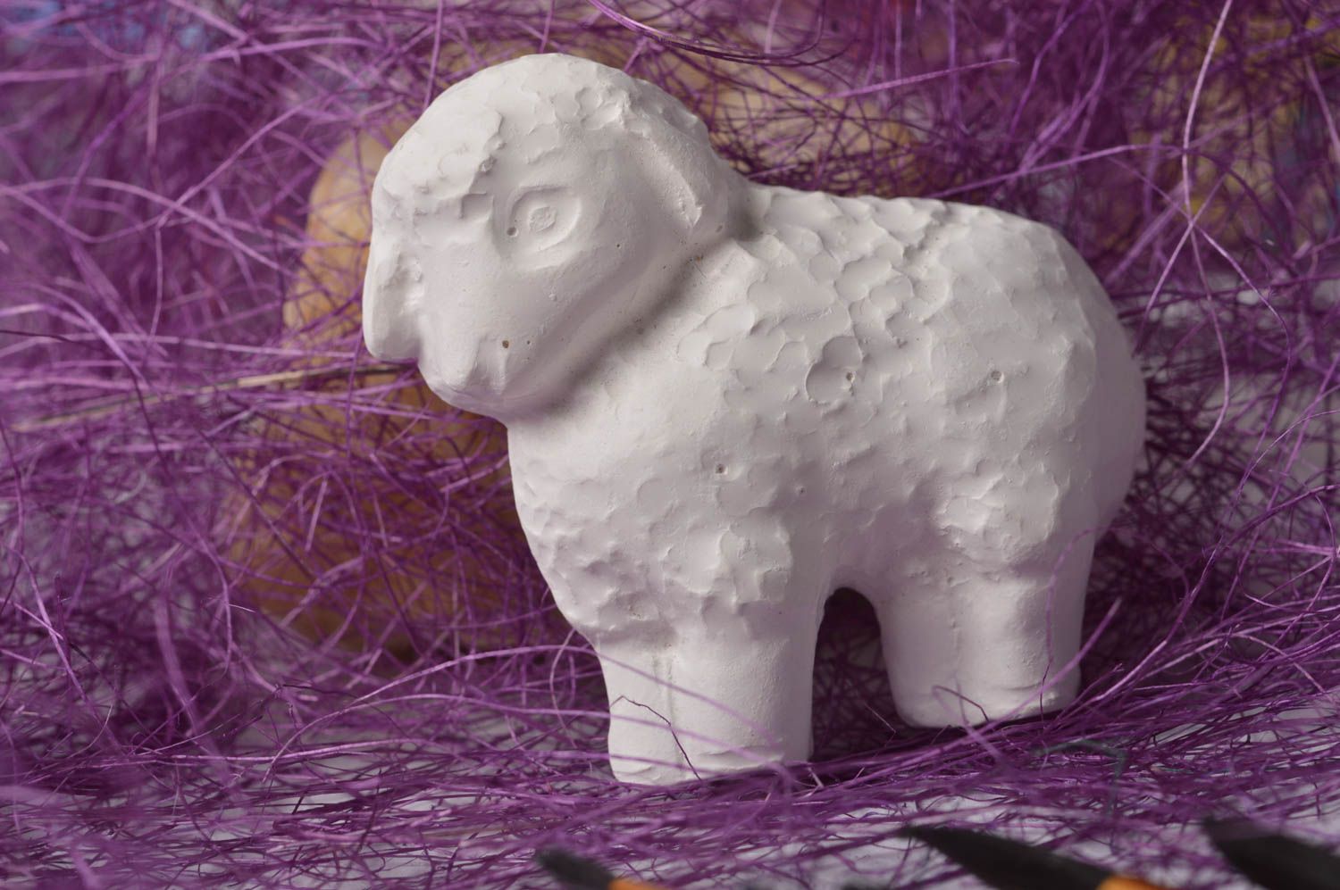 Figurine mouton faite main Figurine en plâtre à peindre Loisirs créatifs photo 1