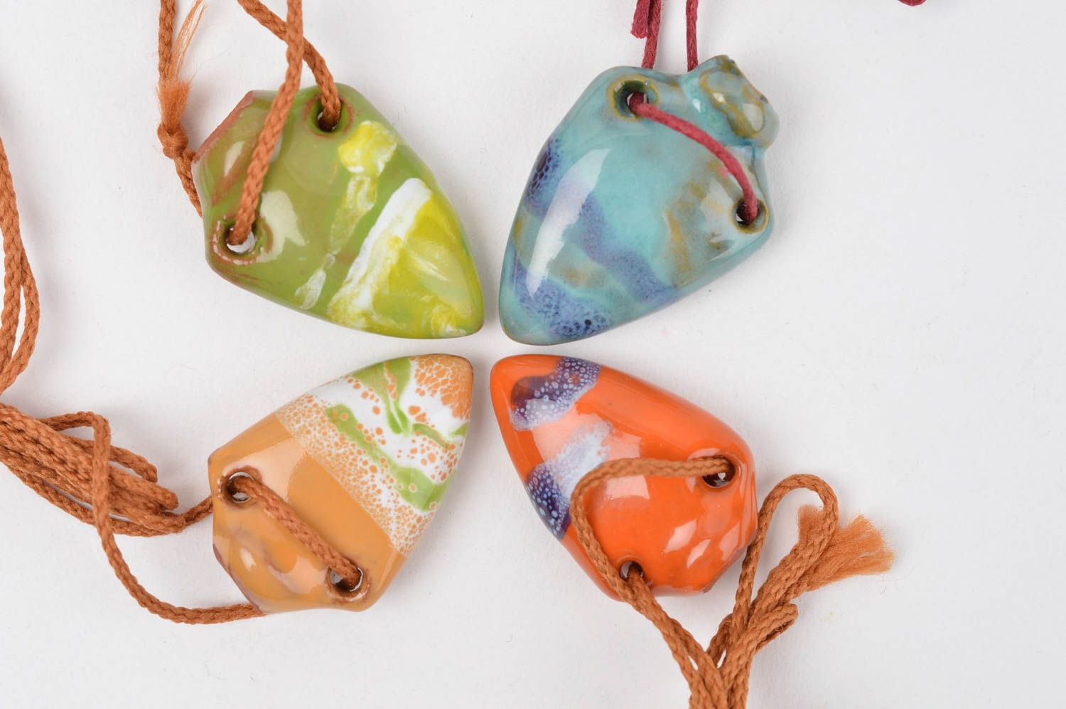 Handmade pendant designer aroma pendant set of 4 items unusual accessory photo 5