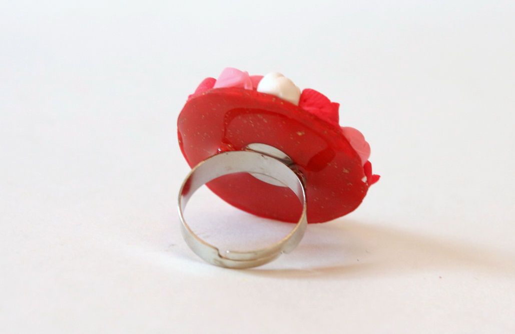 Handmade ring made ​​of polymer clay photo 2
