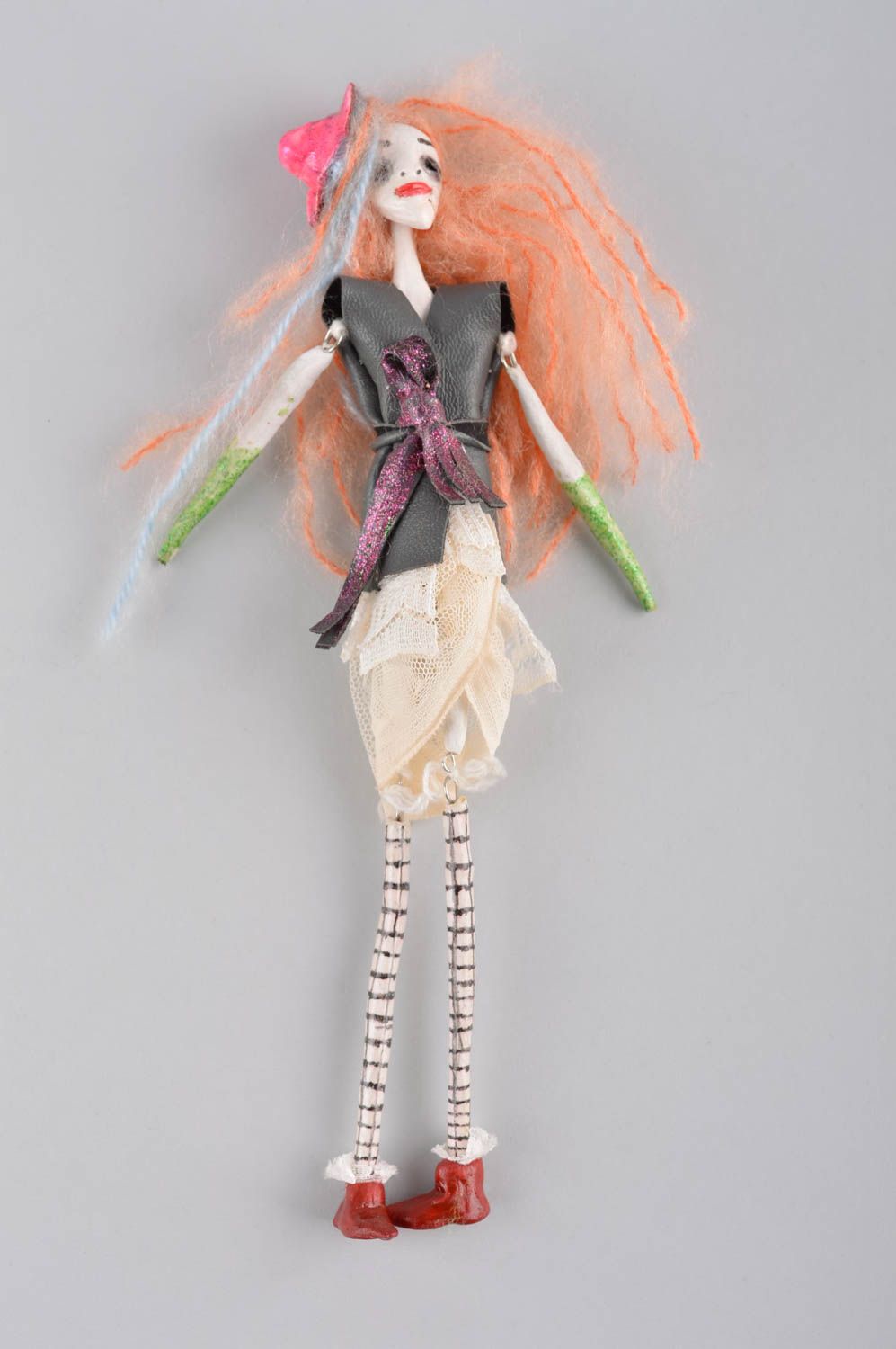Авторская кукла игрушка ручной работы дизайнерская кукла монстрик глиняная фото 1