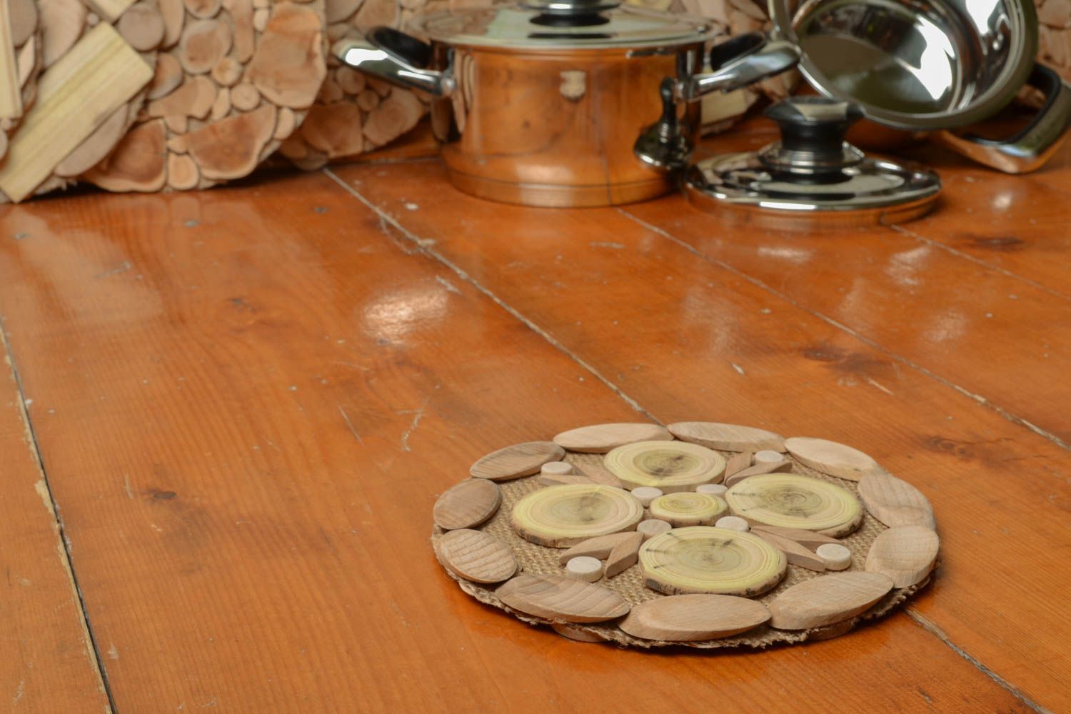 Dessous-de-plat en bois design fait main  photo 5