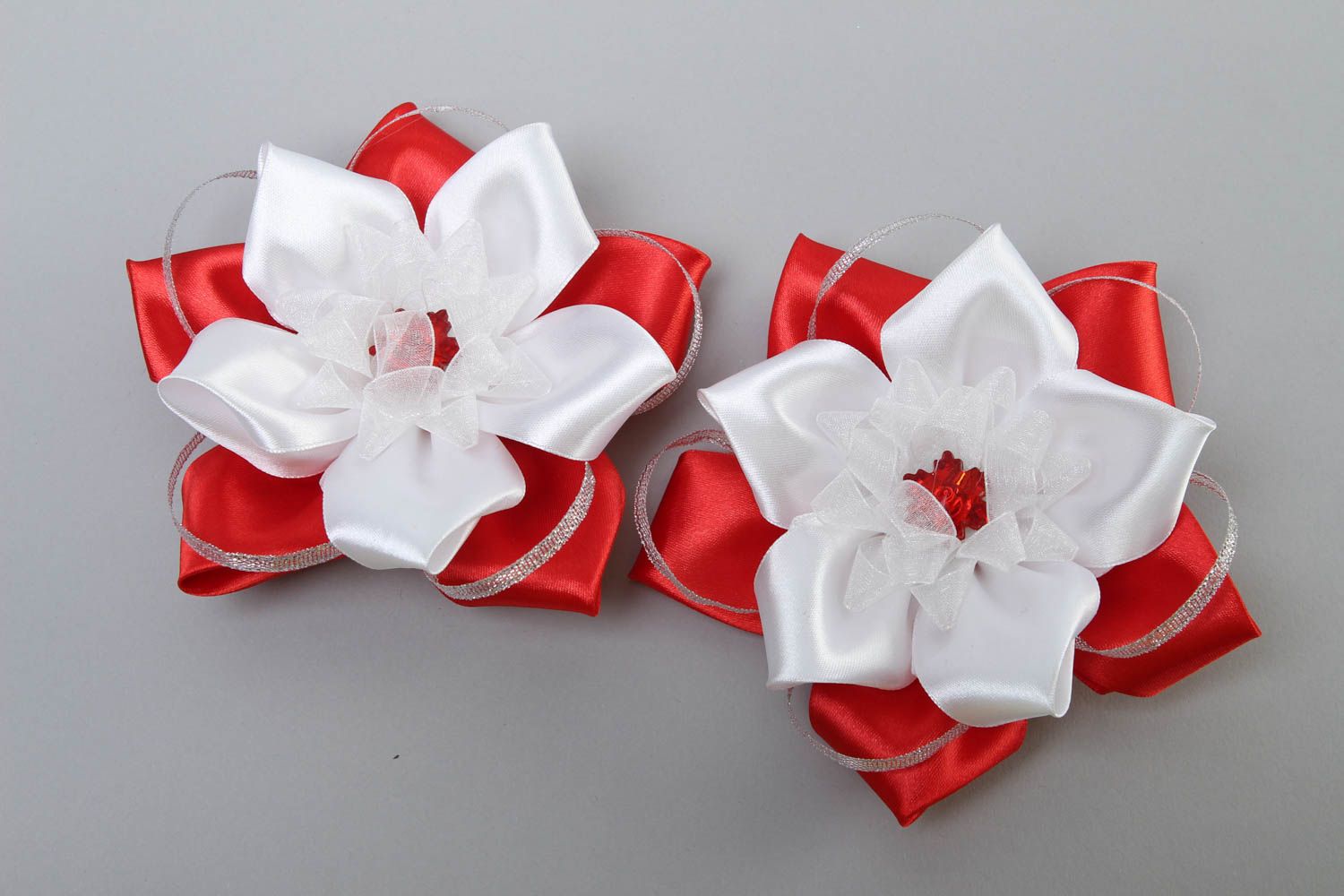 Beautiful handmade hair clips flower barrette 2 pieces trendy hair small gifts photo 2
