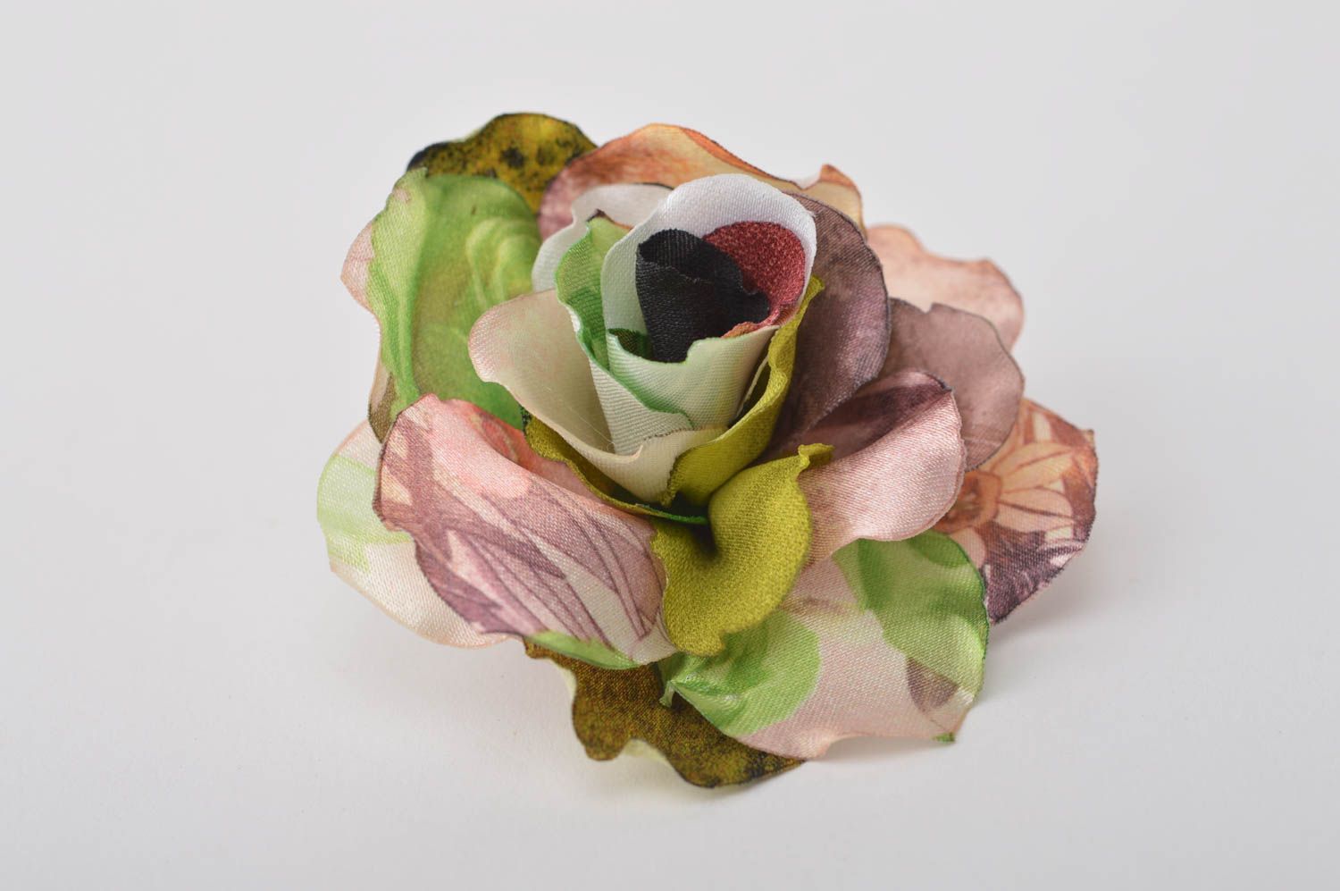 Unusual homemade flower brooch jewelry handmade barrette hair clip gifts for her photo 2