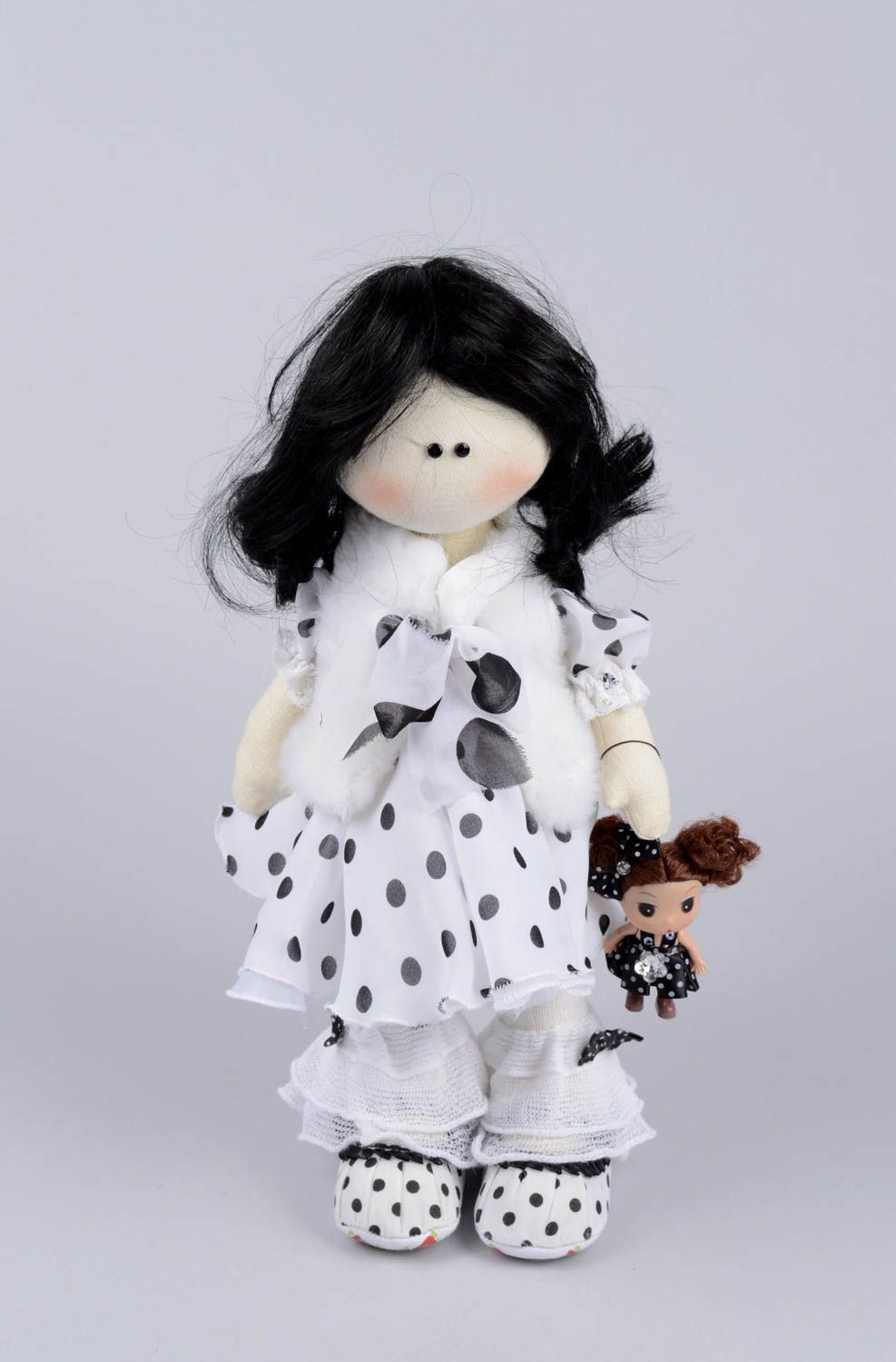 Handmade soft toy collectible doll girl doll homemade home decor gifts for her photo 1