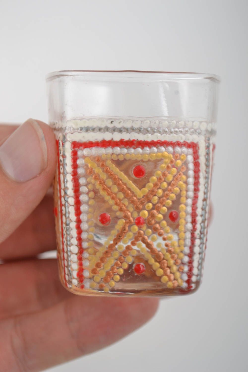 Unusual handmade shot glass decorative shot glass with painting home design photo 2