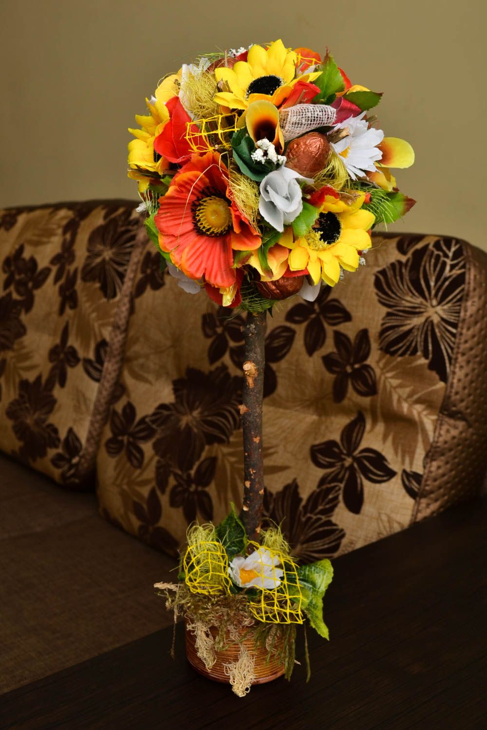 Arbre décoratif fait main Topiaire artificiel floral original Déco maison photo 1