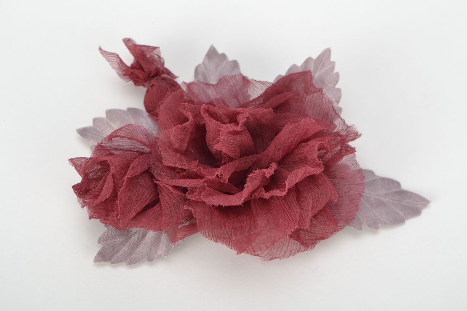 Chiffon brooch Purple Rose photo 1