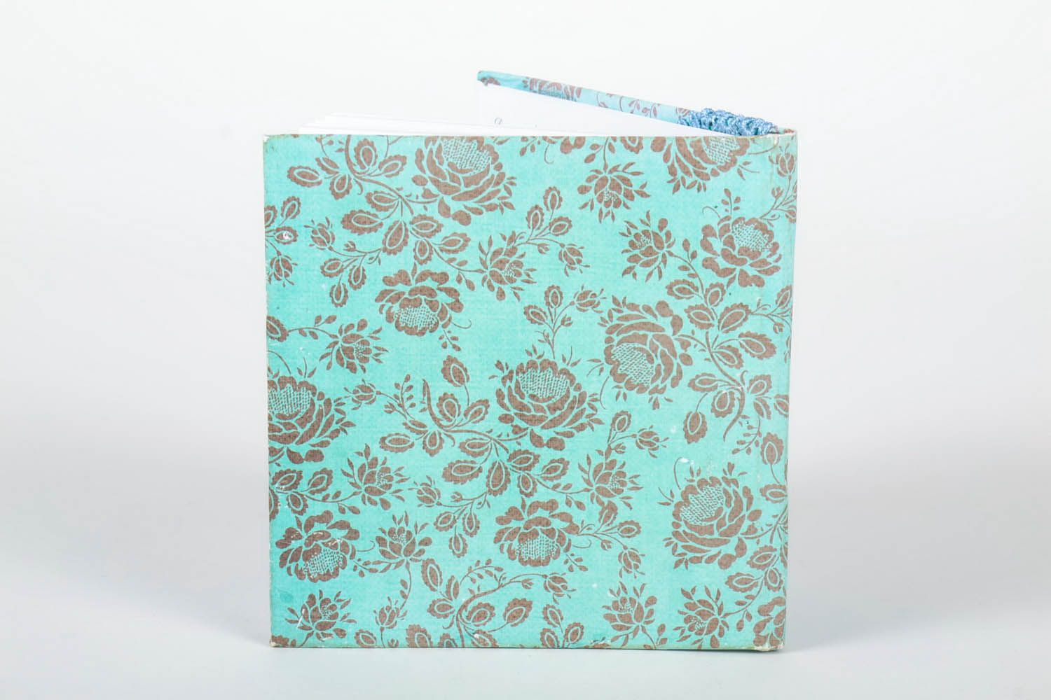 Carnet de note original bleu motif floral photo 4
