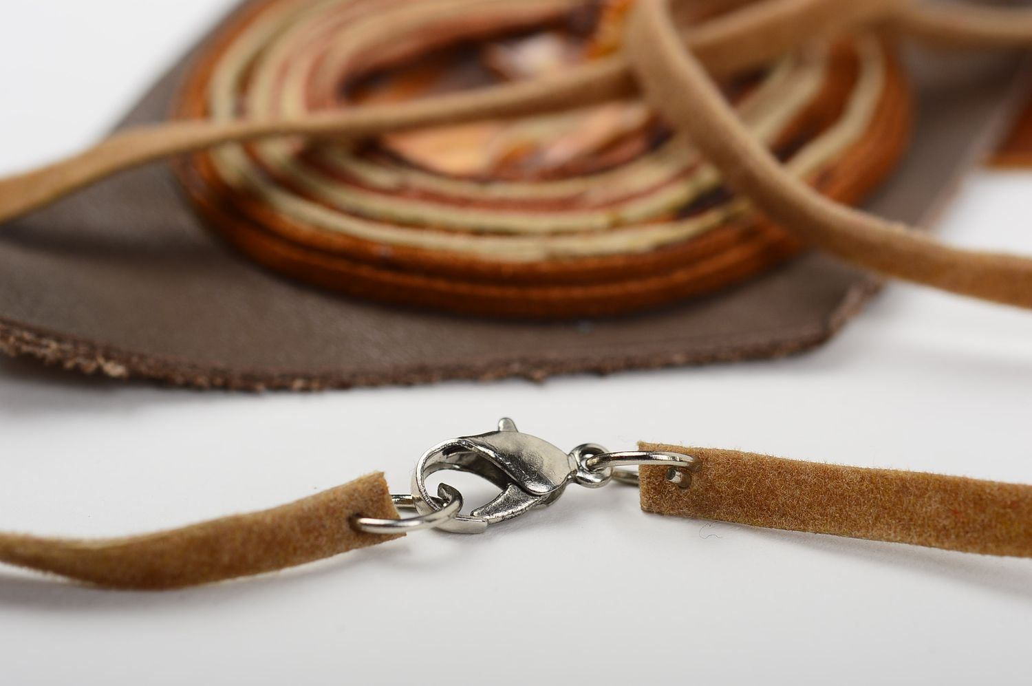 Handmade Schmuck Kette Ledercollier Damen Halsketten Anhänger Frauen Geschenk foto 5
