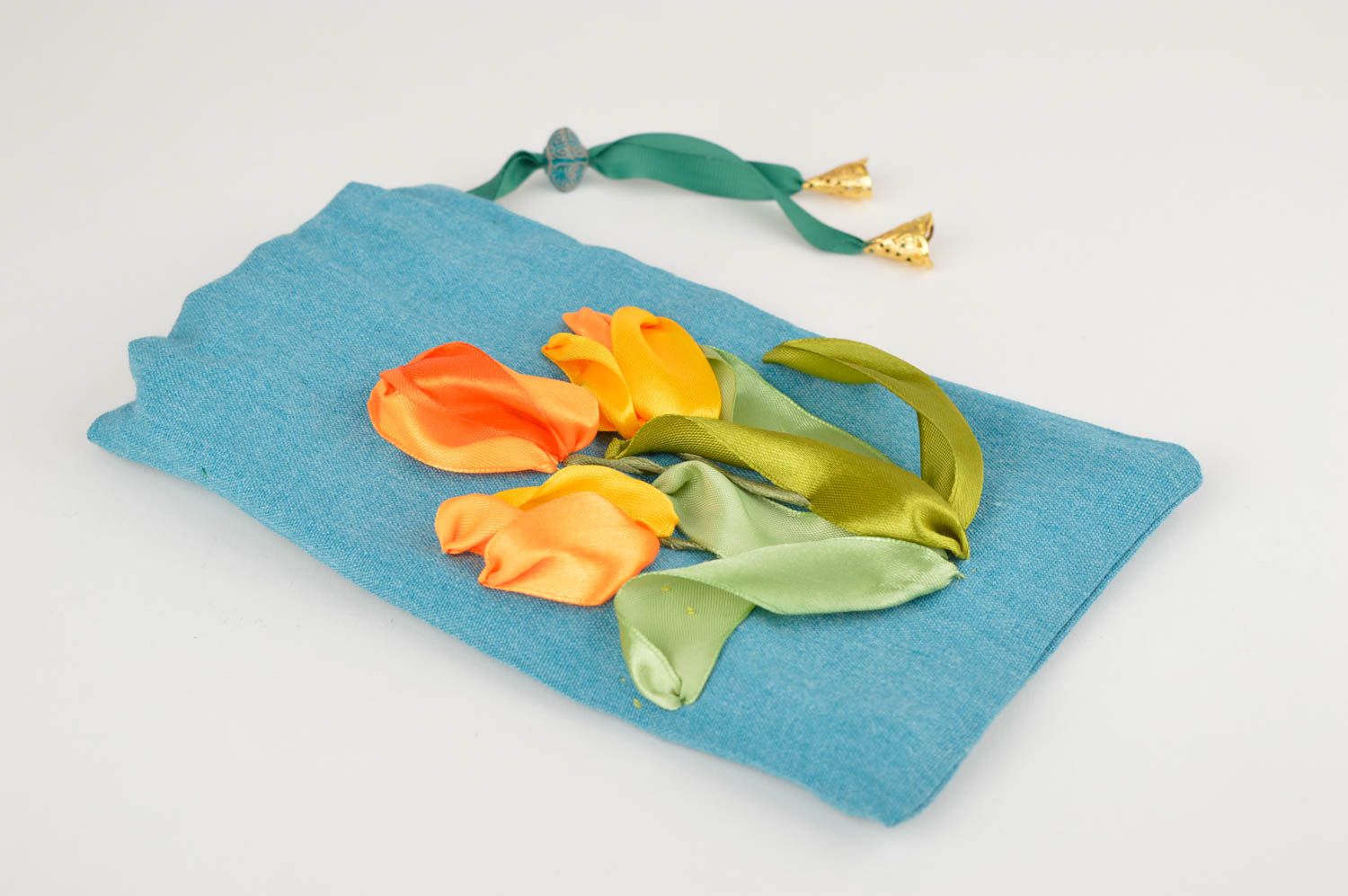 Декоративный мешочек ручной работы мешочек для украшений мешочек из ткани фото 4