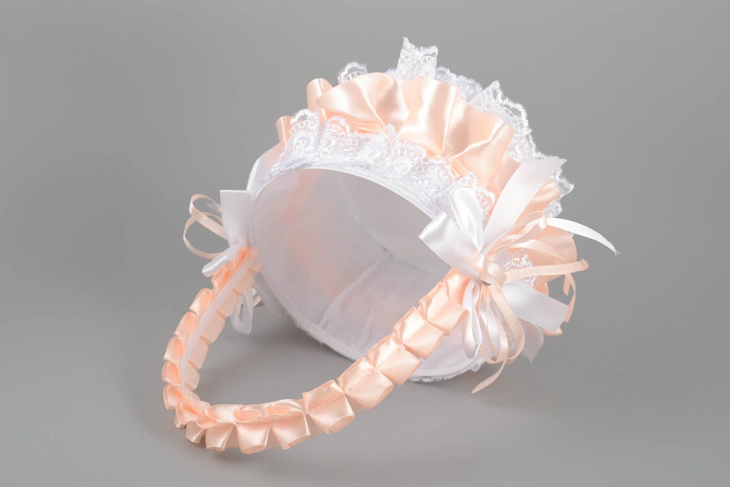 Handmade designer decorative lacy wedding basket for money and flower petals photo 4