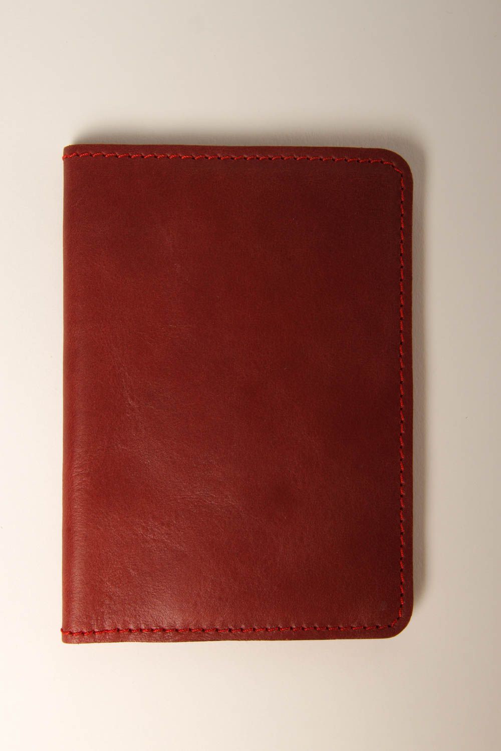 Red handmade leather wallet elegant wallet designer accessories for girls photo 2