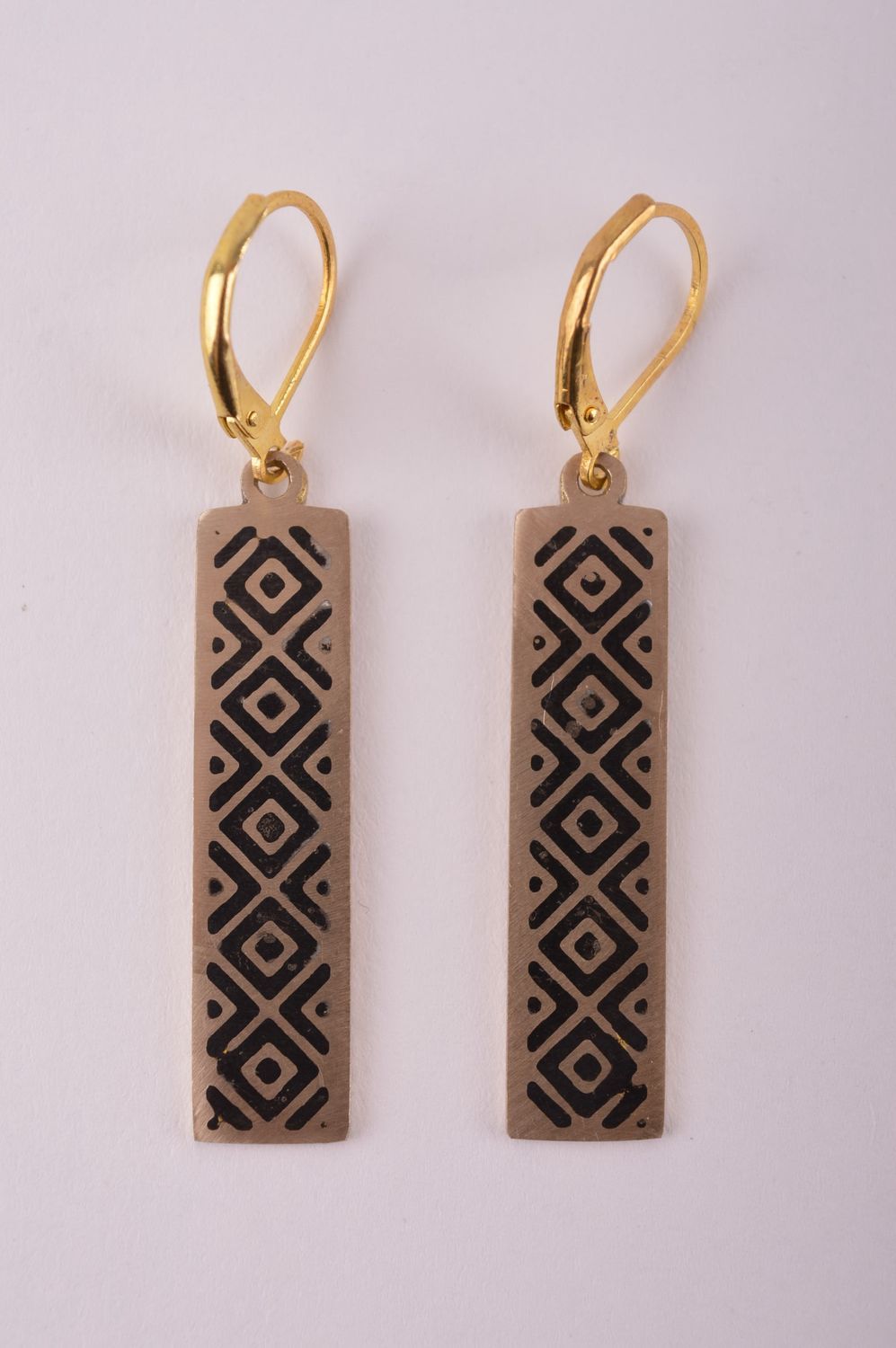 Украшение из латуни handmade серьги из натуральных камней модные серьги длинные фото 3