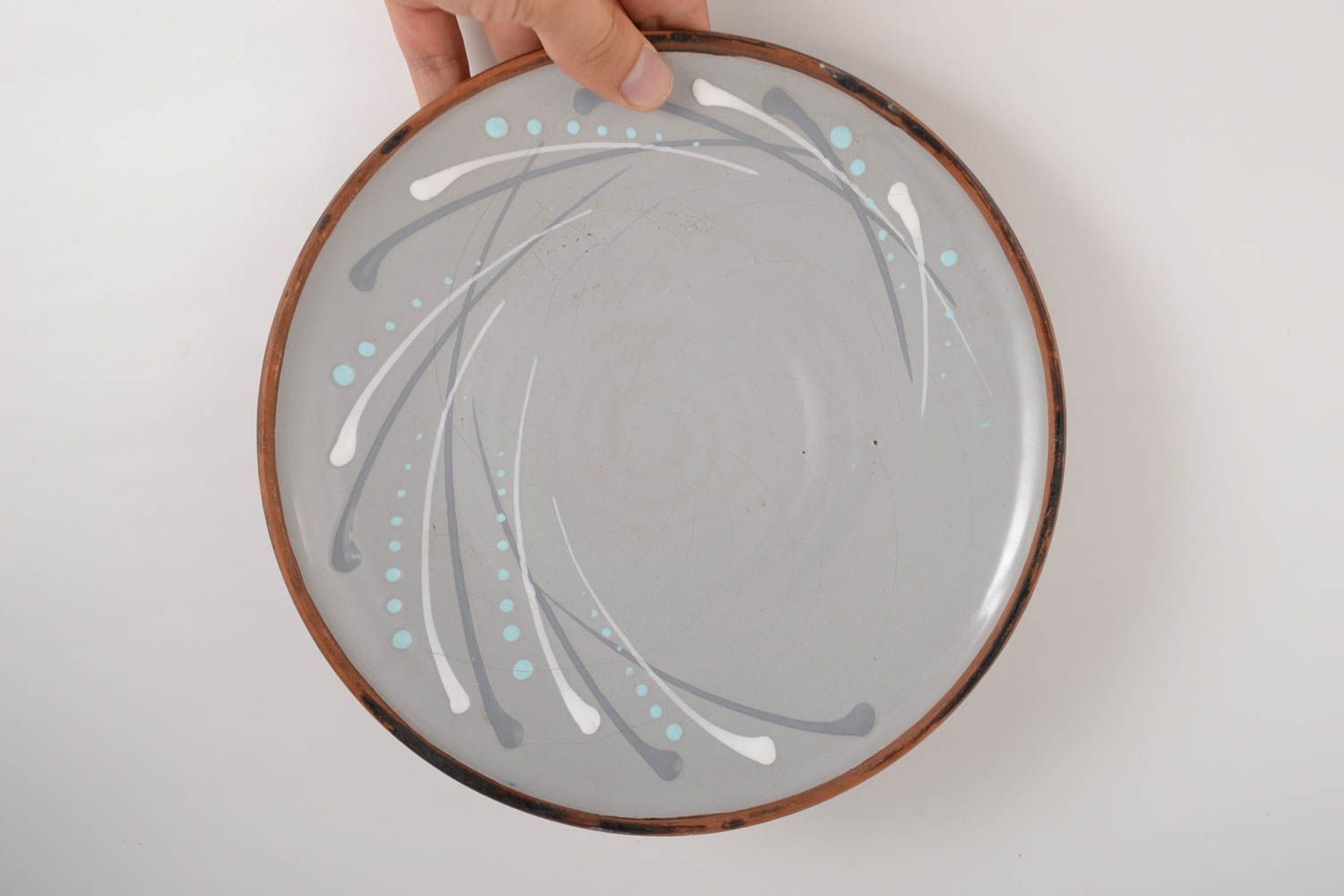 Plato de cerámica artesanal pintado utensilio de cocina menaje del hogar foto 5