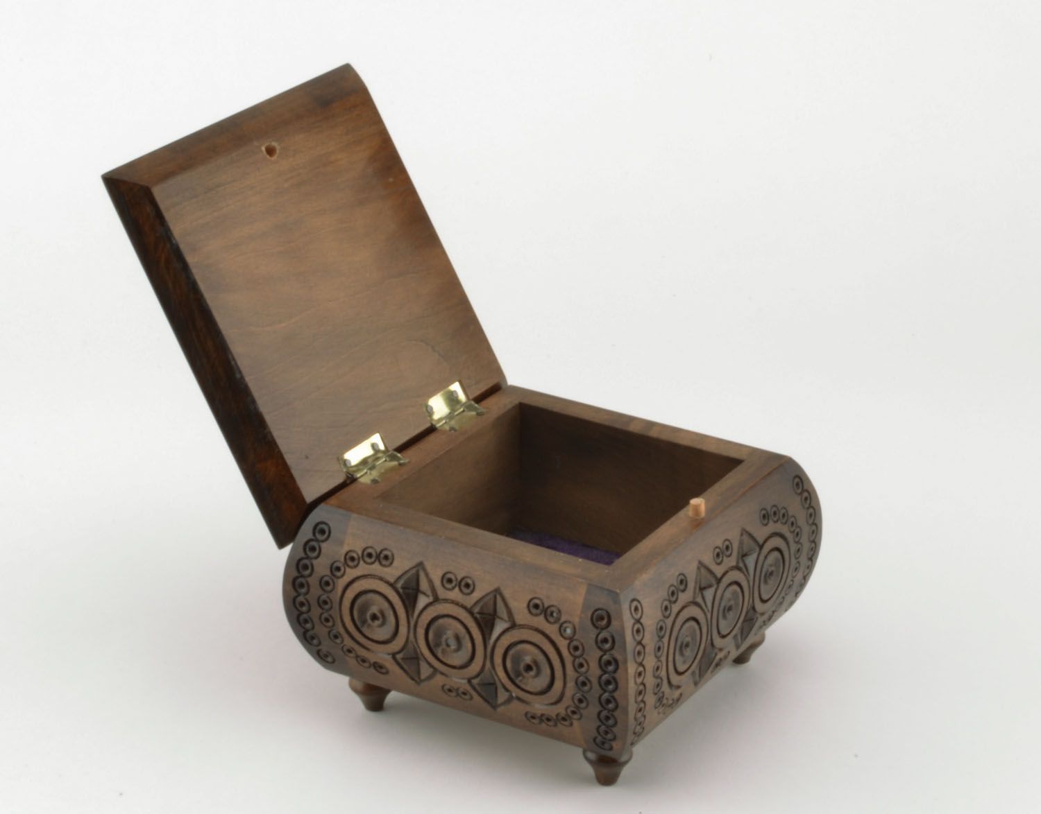 Boîte à bijoux en bois sculptée faite main photo 3