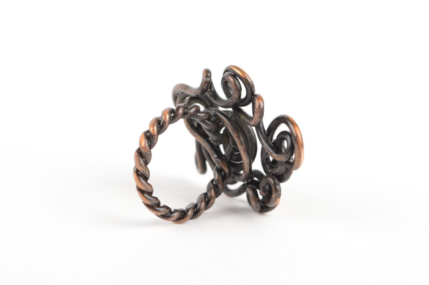 Handmade Ring am Finger Damen Modeschmuck Geschenk für Frau dunkler Schmuck foto 5