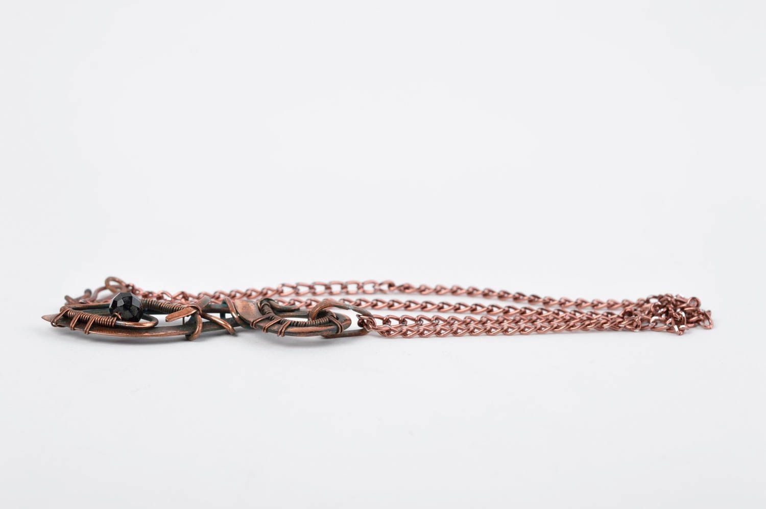 Beautiful handmade metal pendant neck pendant on chain artisan jewelry  photo 3