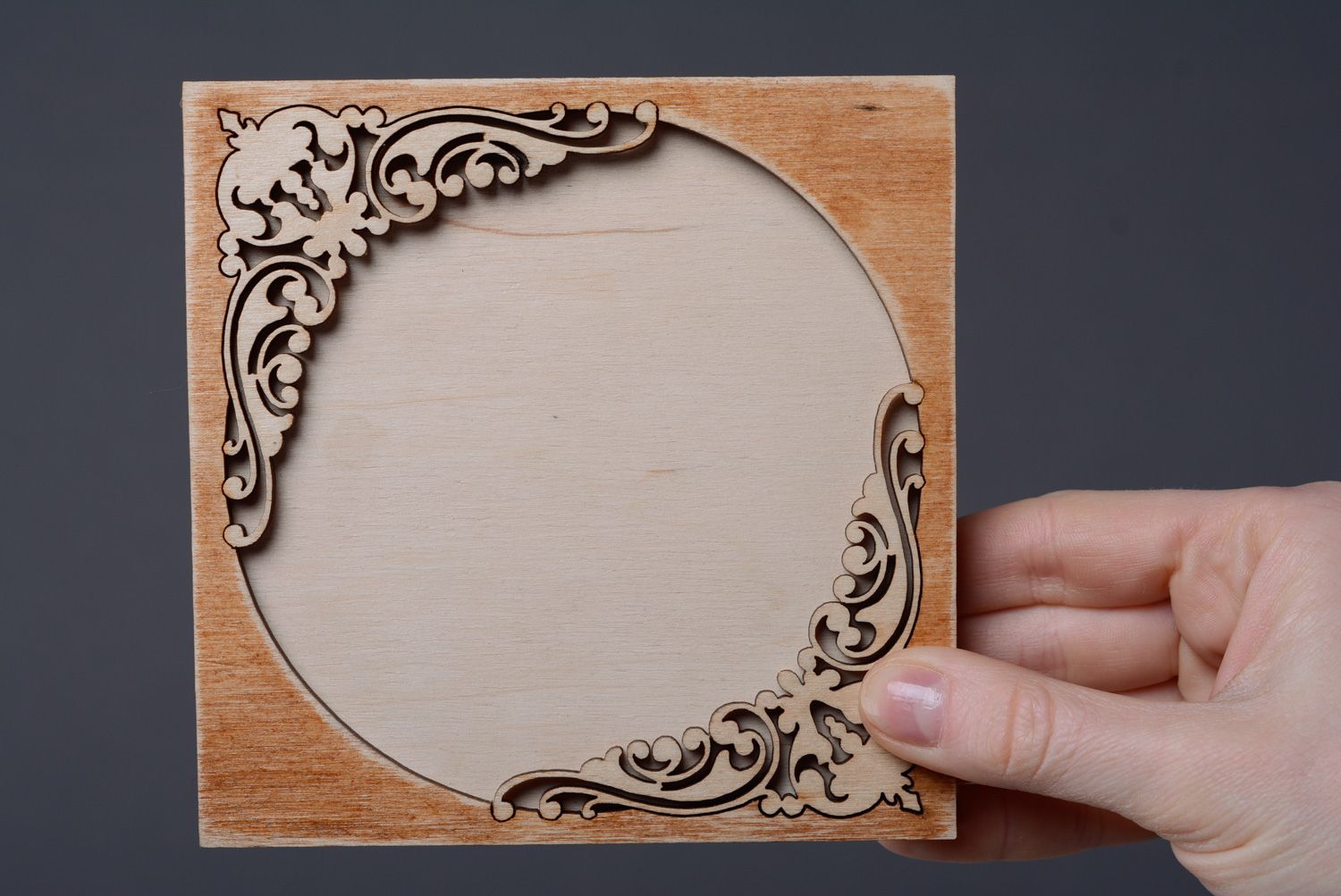 Handmade Grußkarte aus Holz Spiegel foto 5