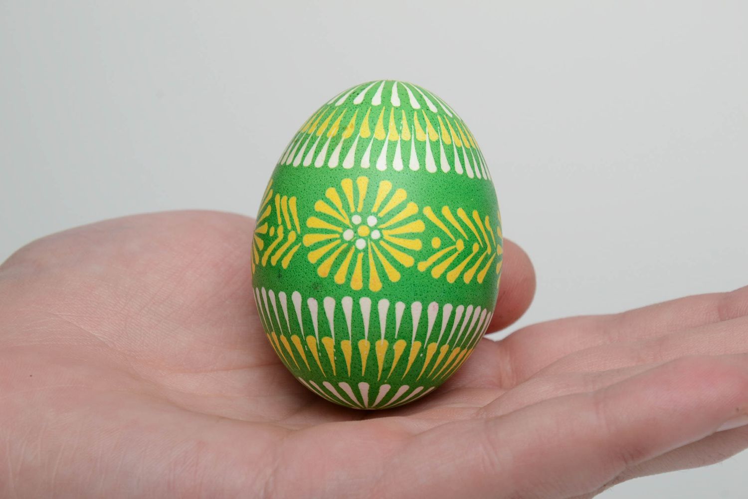 Handmade decorative egg in green color palette photo 5