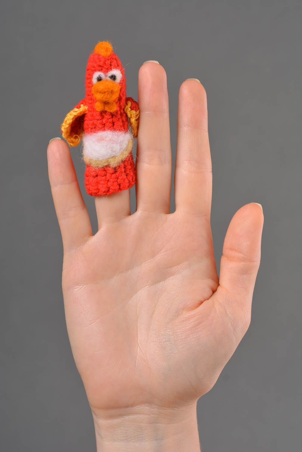Игрушка ручной работы игрушка для пальчикового театра вязаная игрушка крючком фото 3