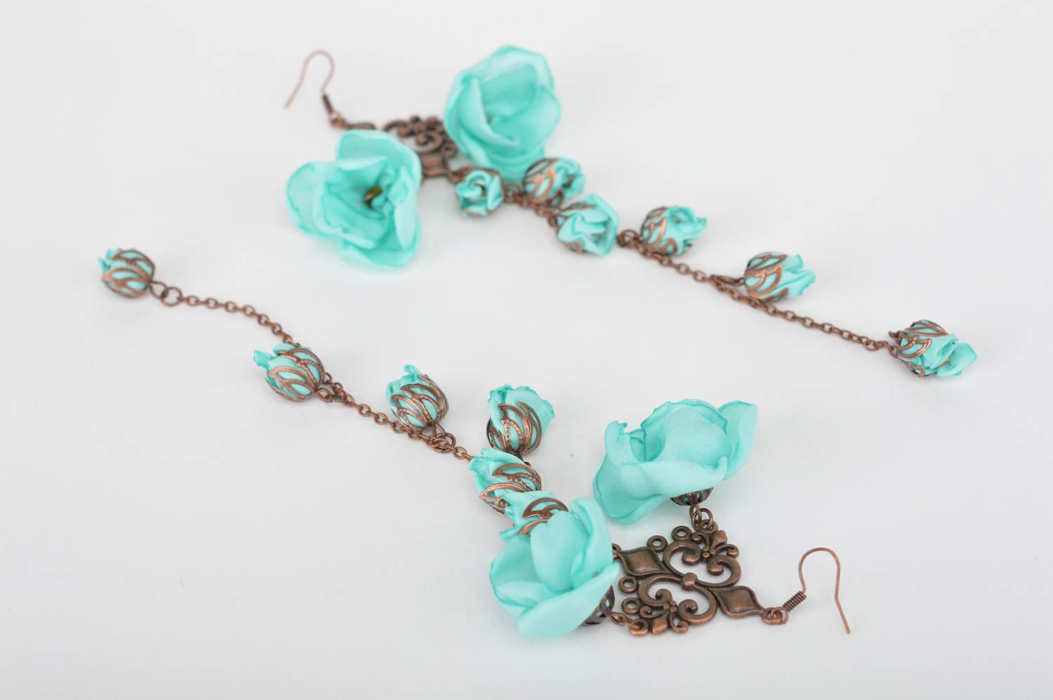 Designer metal earrings handmade earrings with pendants unusual gift for women photo 3