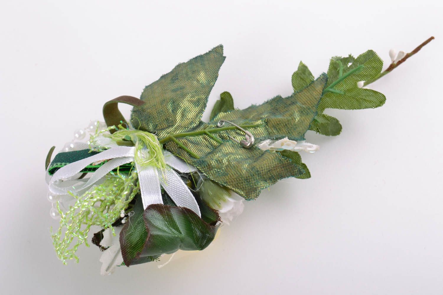 Fleurs artificielles pour barrette ou broche faites main fourniture originale photo 4