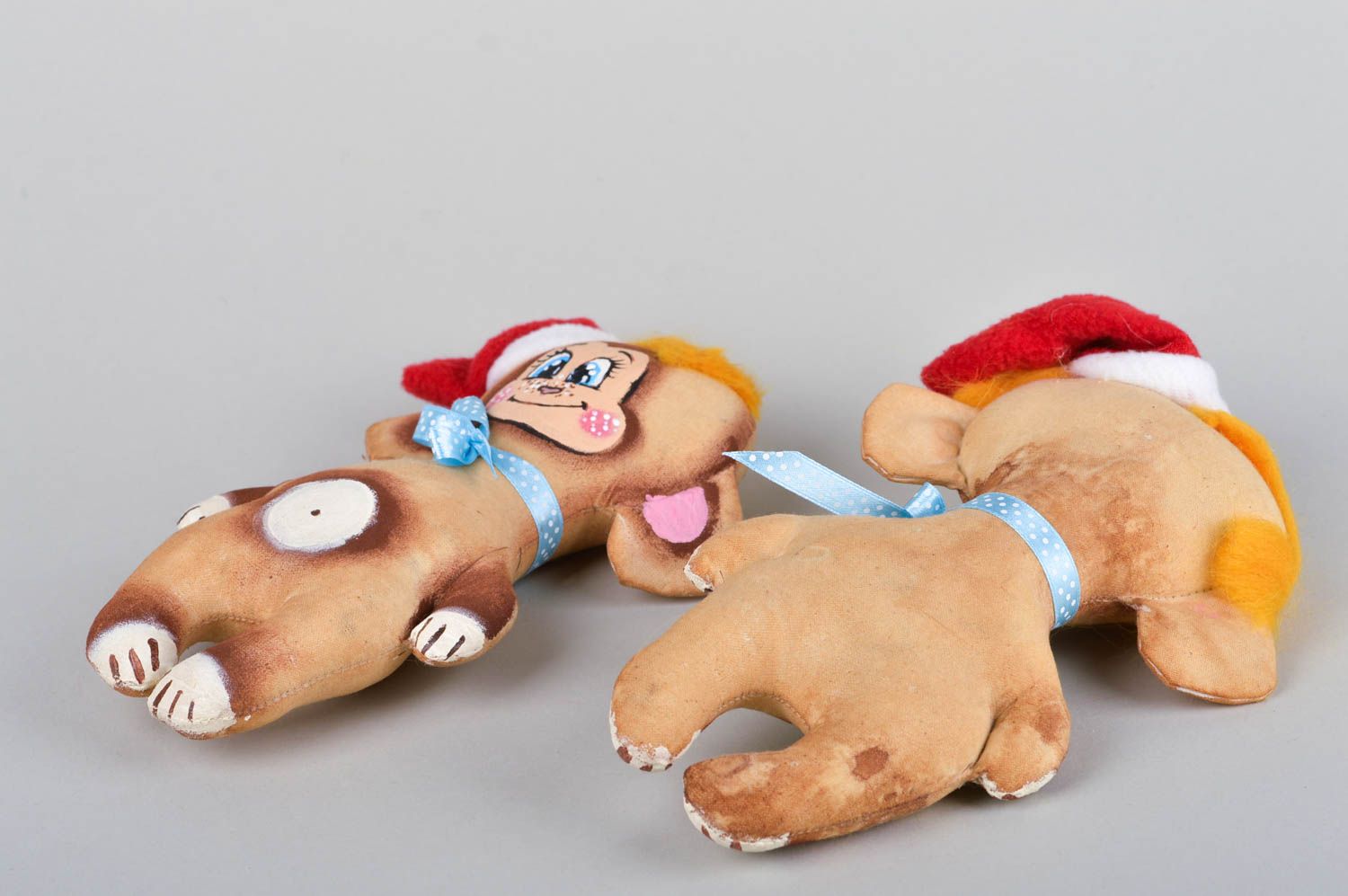 Monos de peluche divertidos artesanales juguetes de tela decoración de interior foto 2