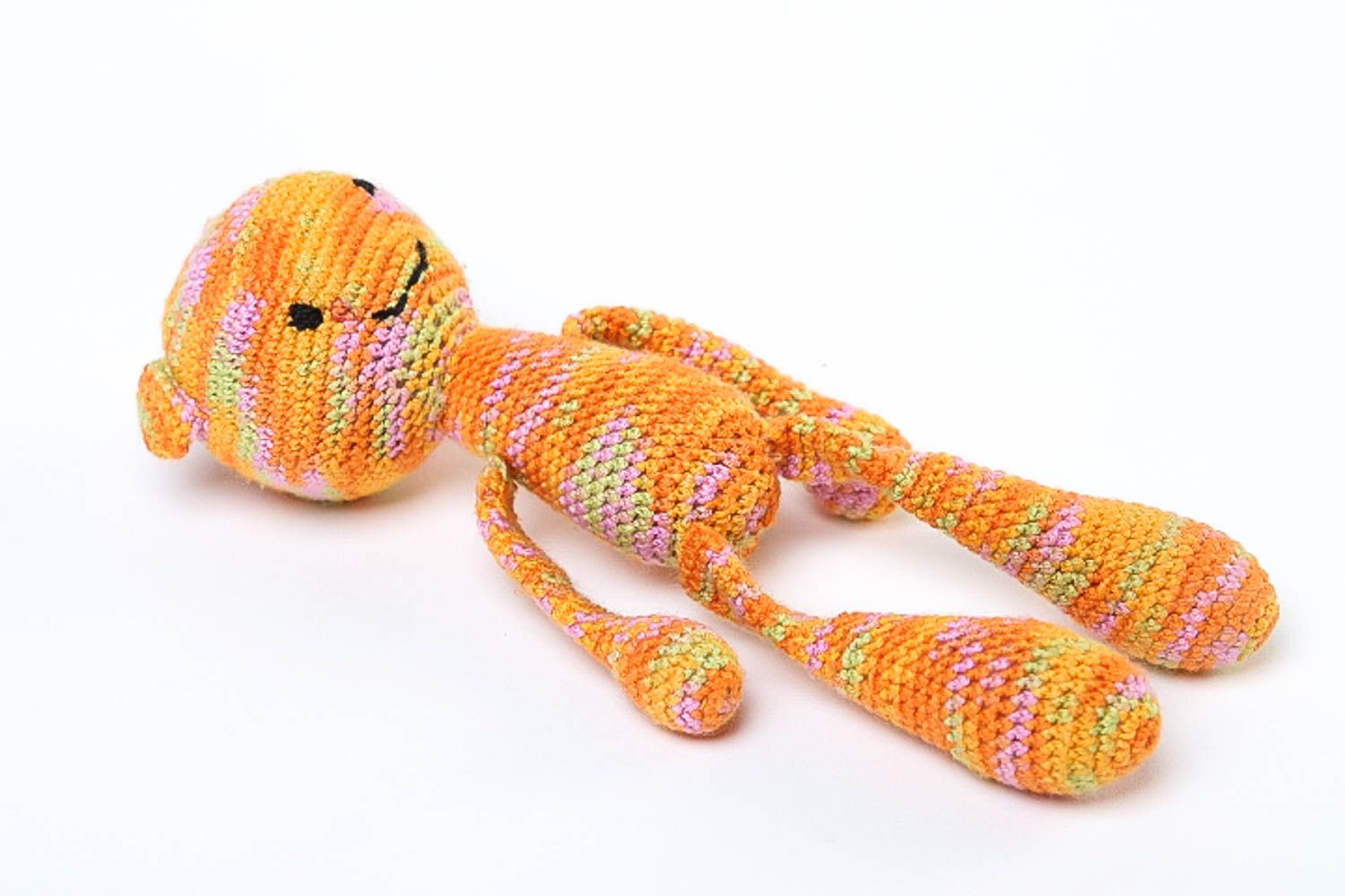 Handmade orange Kuscheltier Bär Stoff Spielzeug Geschenk für Mädchen klein foto 2