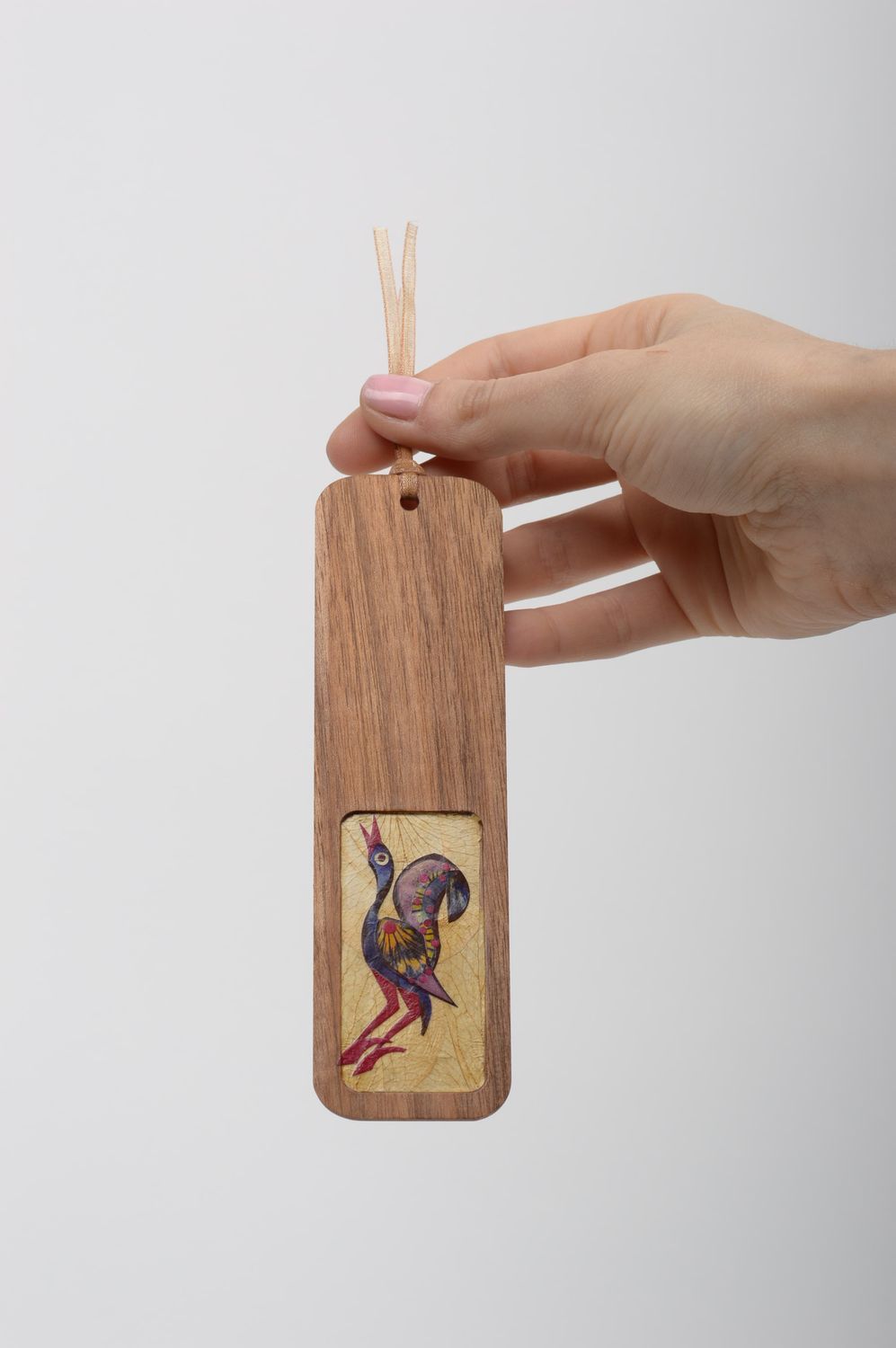 Handmade schönes Lesezeichen Buch Zeichen Accessoire für Mädchen aus Holz foto 1