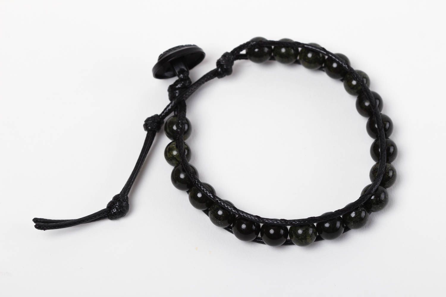 Black bracelet with natural stones serpentine bracelet fashion women bracelet photo 2