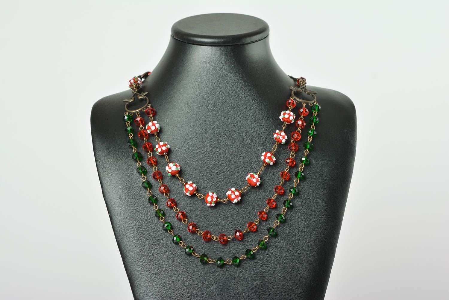 Beautiful handmade beaded necklace glass art accessories for girls gift ideas photo 2