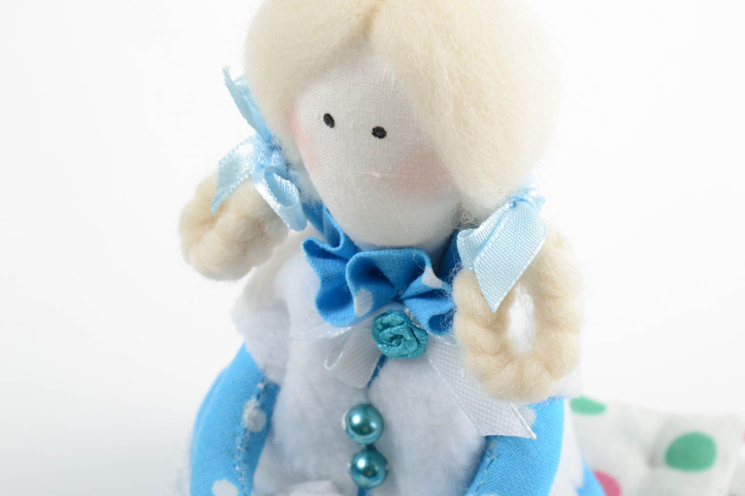 Интерьерная игрушка из хлопка мягкая авторская ручной работы Принцесса с мешком фото 3
