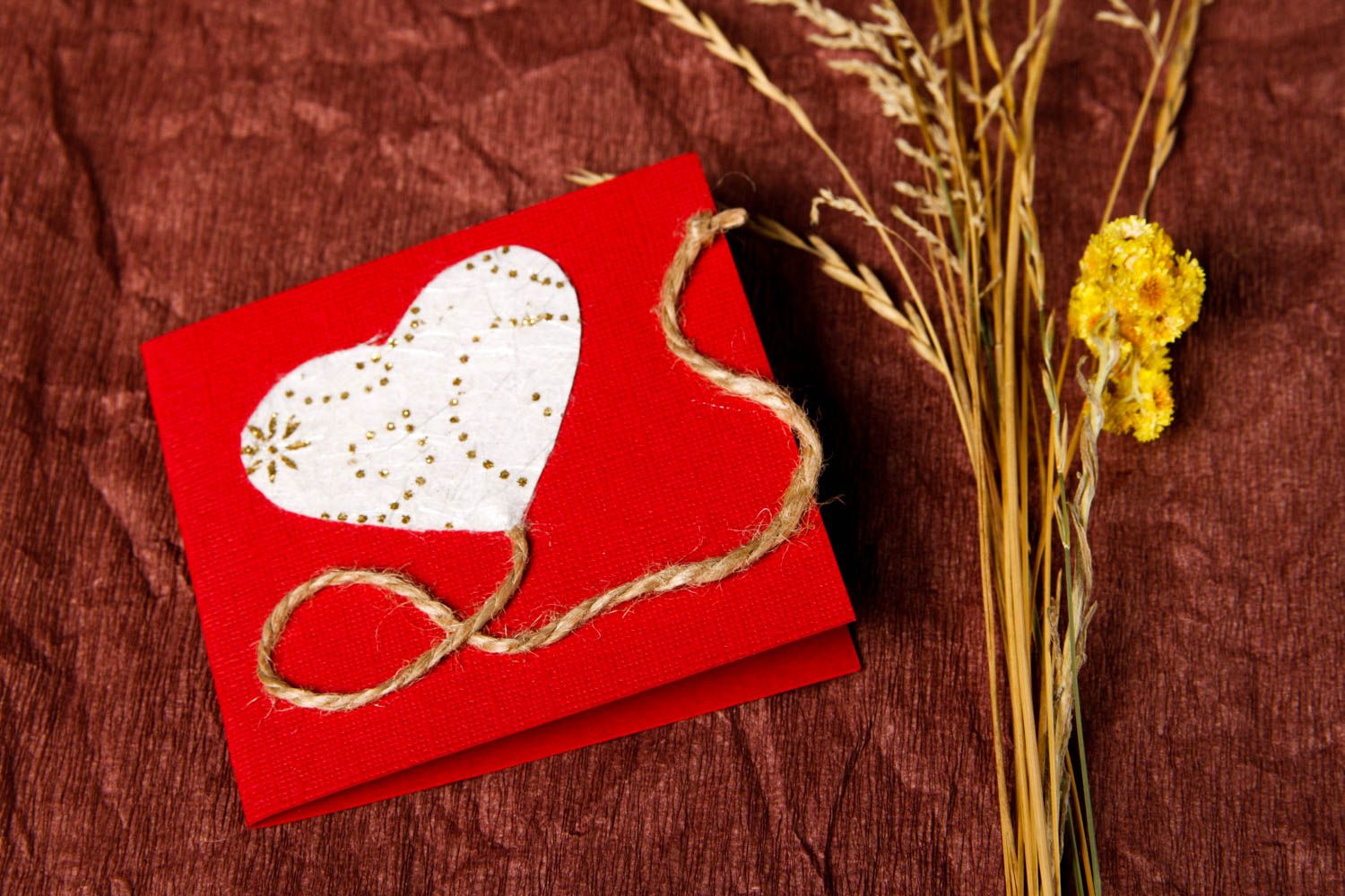 Handmade rote originelle Glückwunschkarte Geschenk Idee schöne Grußkarte Herz foto 1