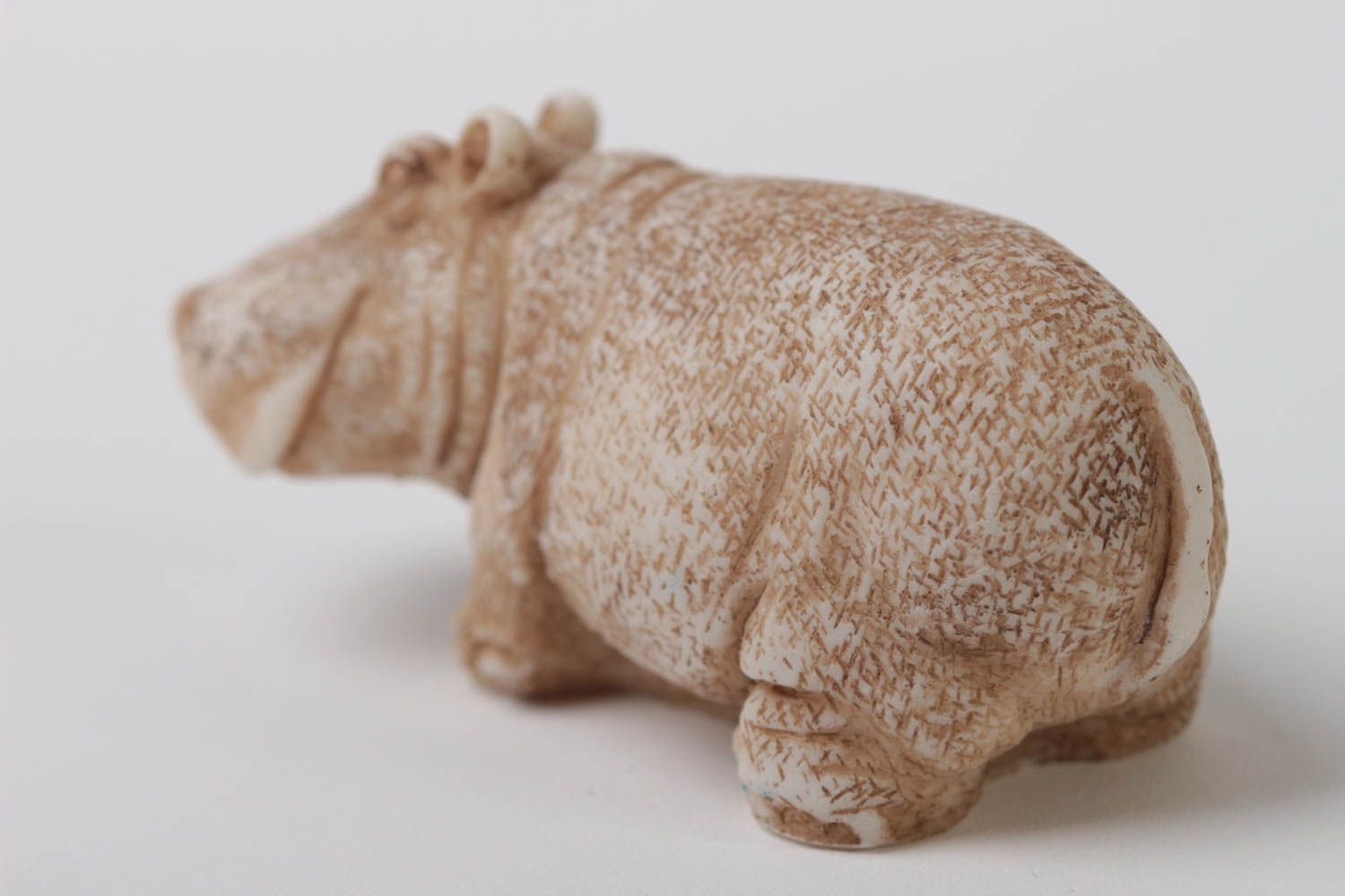 Figura artesanal con forma de  hipopótamo decoración de casa regalo original  foto 3