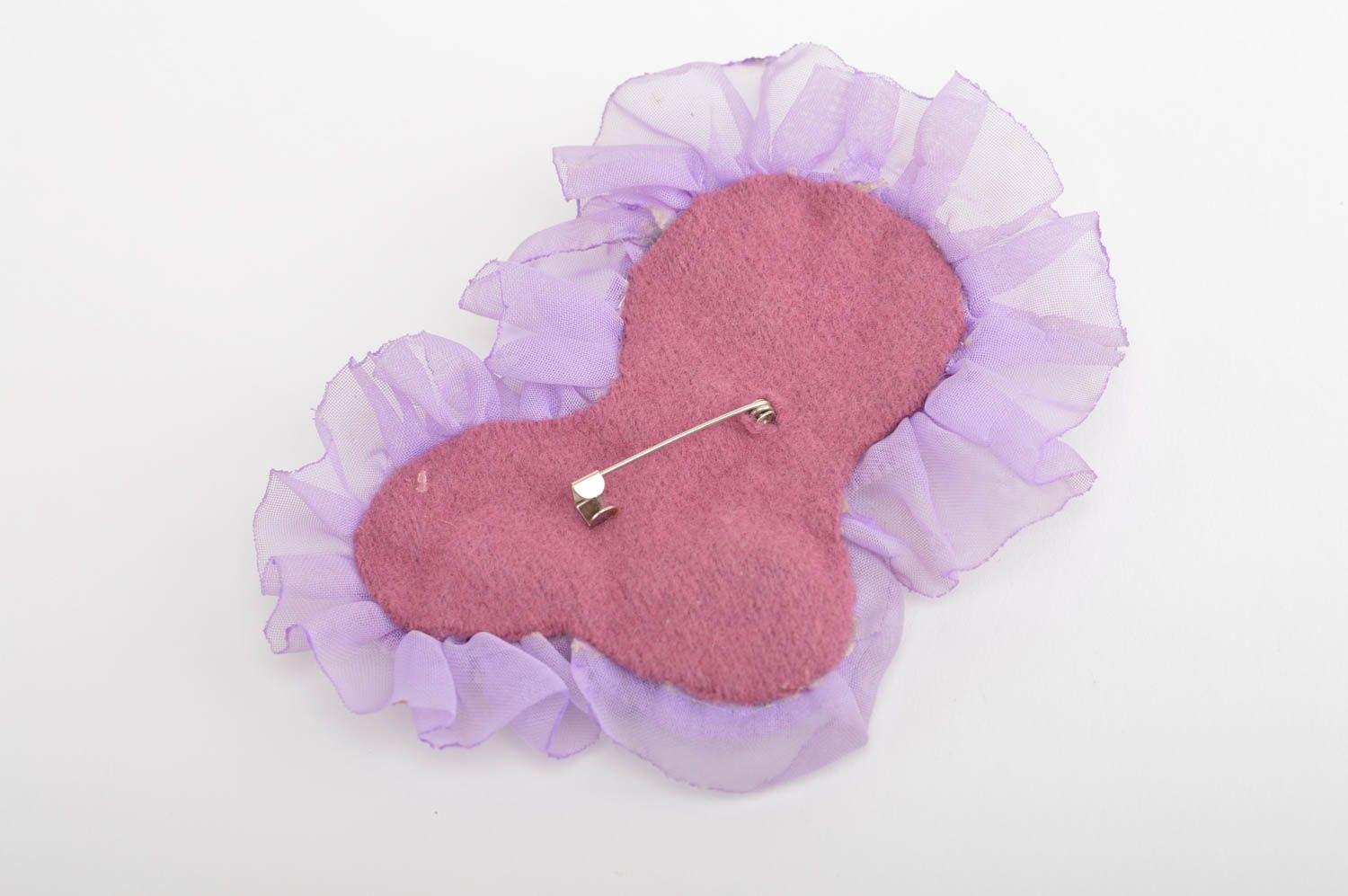 Handmade designer accessory brooch in shape of flowers cute beaded jewelry photo 4