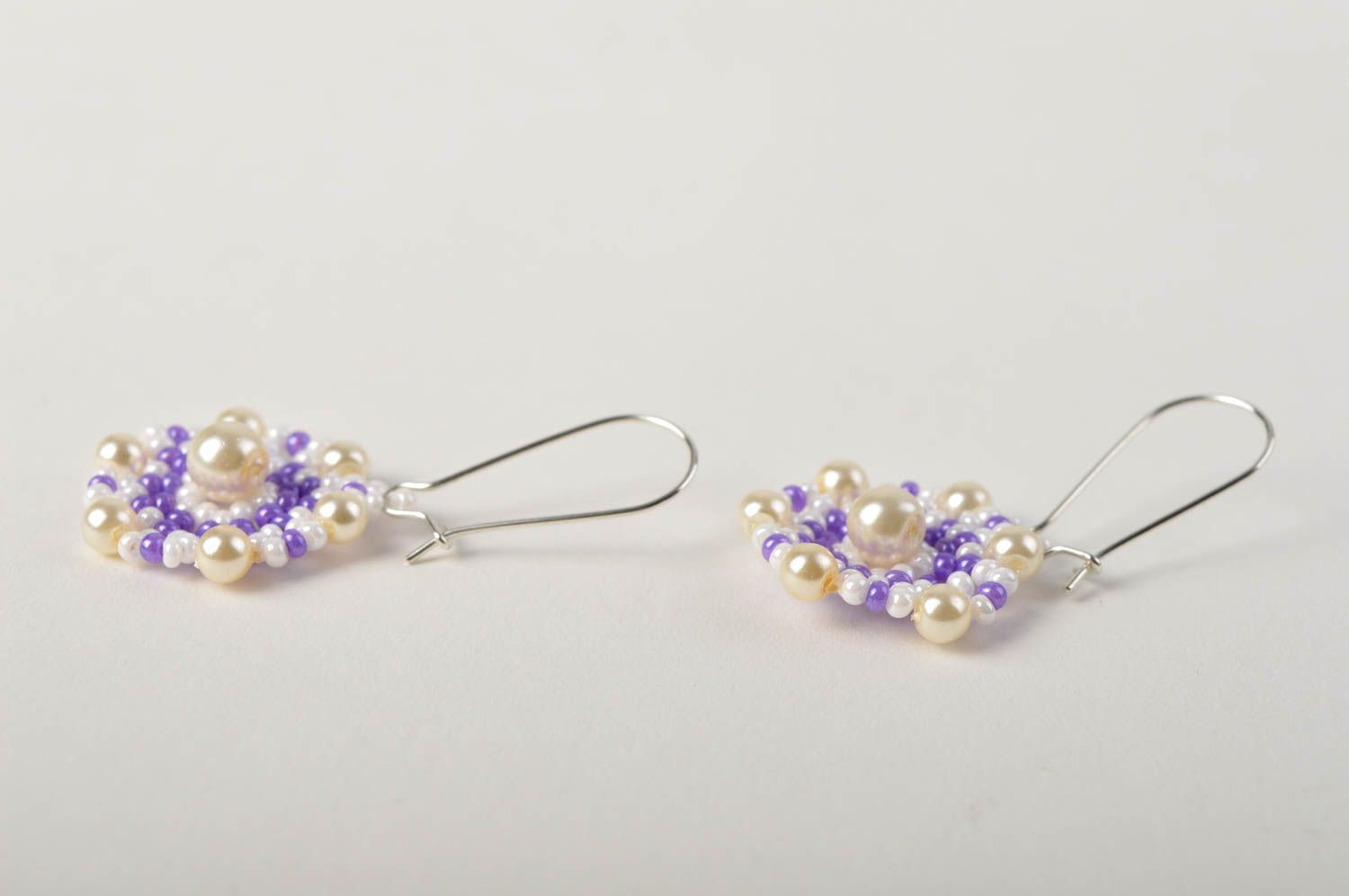 Handmade stunning jewelry unusual beaded earrings beautiful cute earrings photo 4