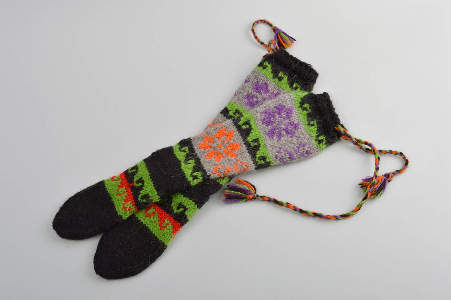 Unusual handmade knitted socks warm wool socks for kids handmade accessories photo 4