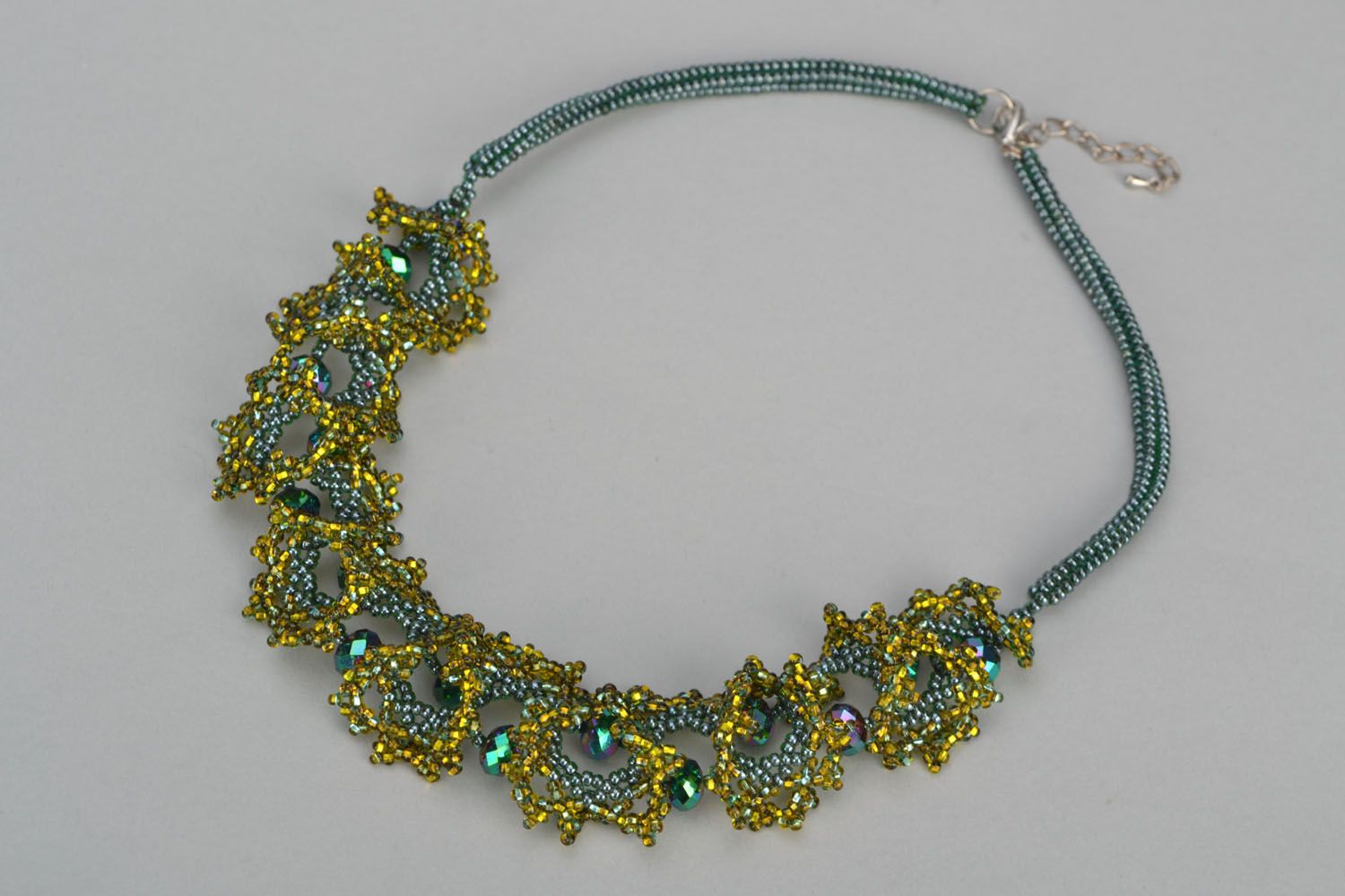 Necklace made of Czech beads and crystal photo 3