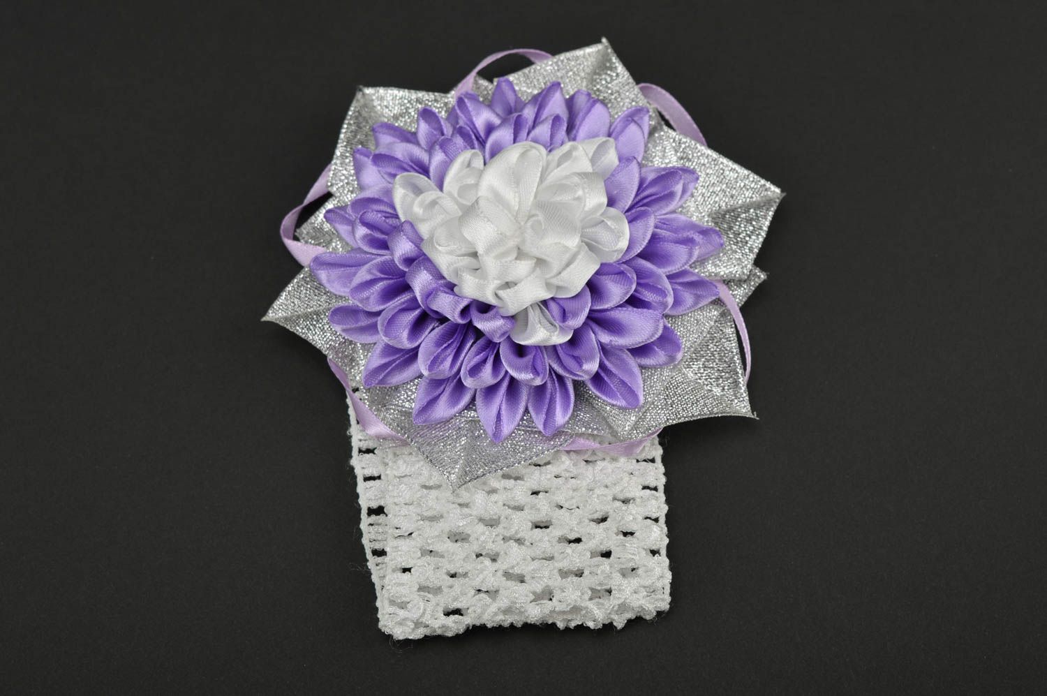 Handmade Haarband mit Blume Haar Accessoire Haarschmuck Blume für Mädchen foto 3